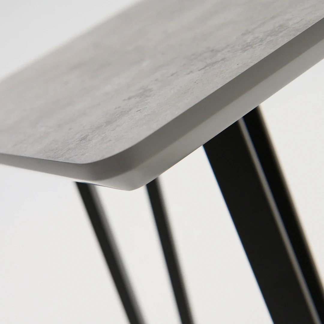 Akida Bar Table - Bar Table Faux Concrete / Black Powder - Image 3