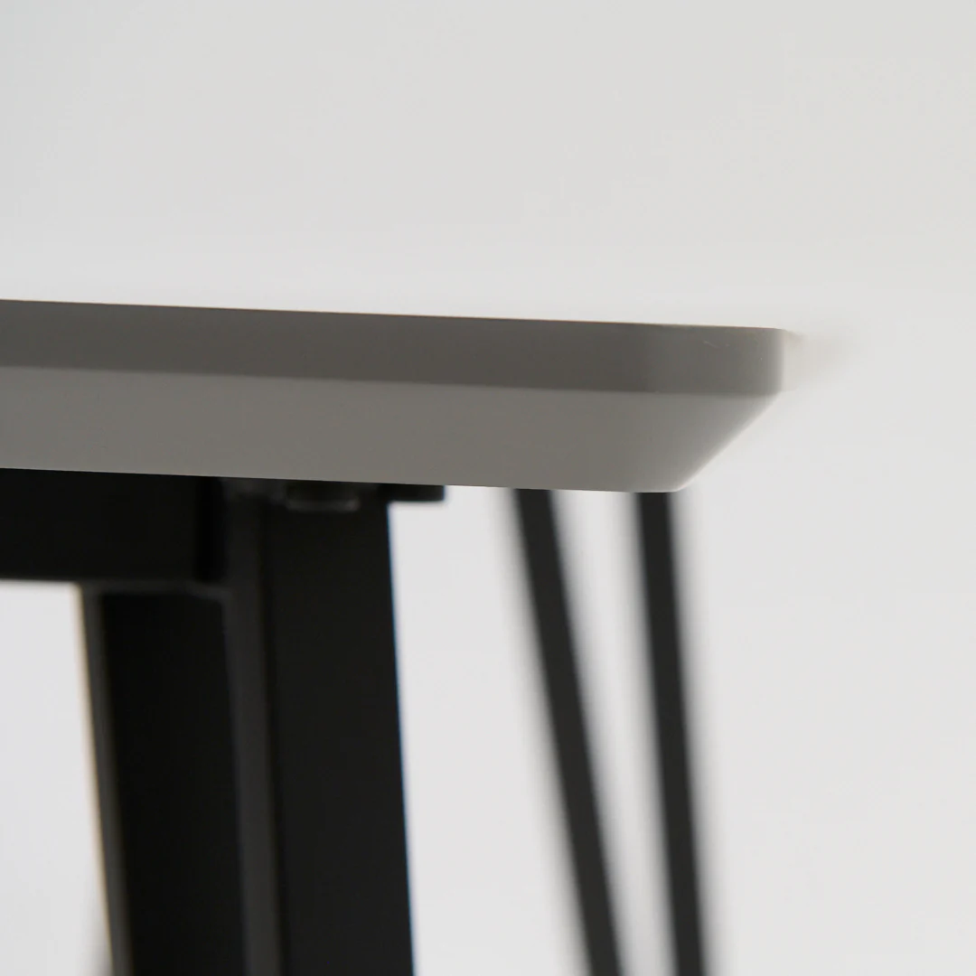 Akida Side Table - Lamp Table Faux Concrete / Black Powder - Image 3