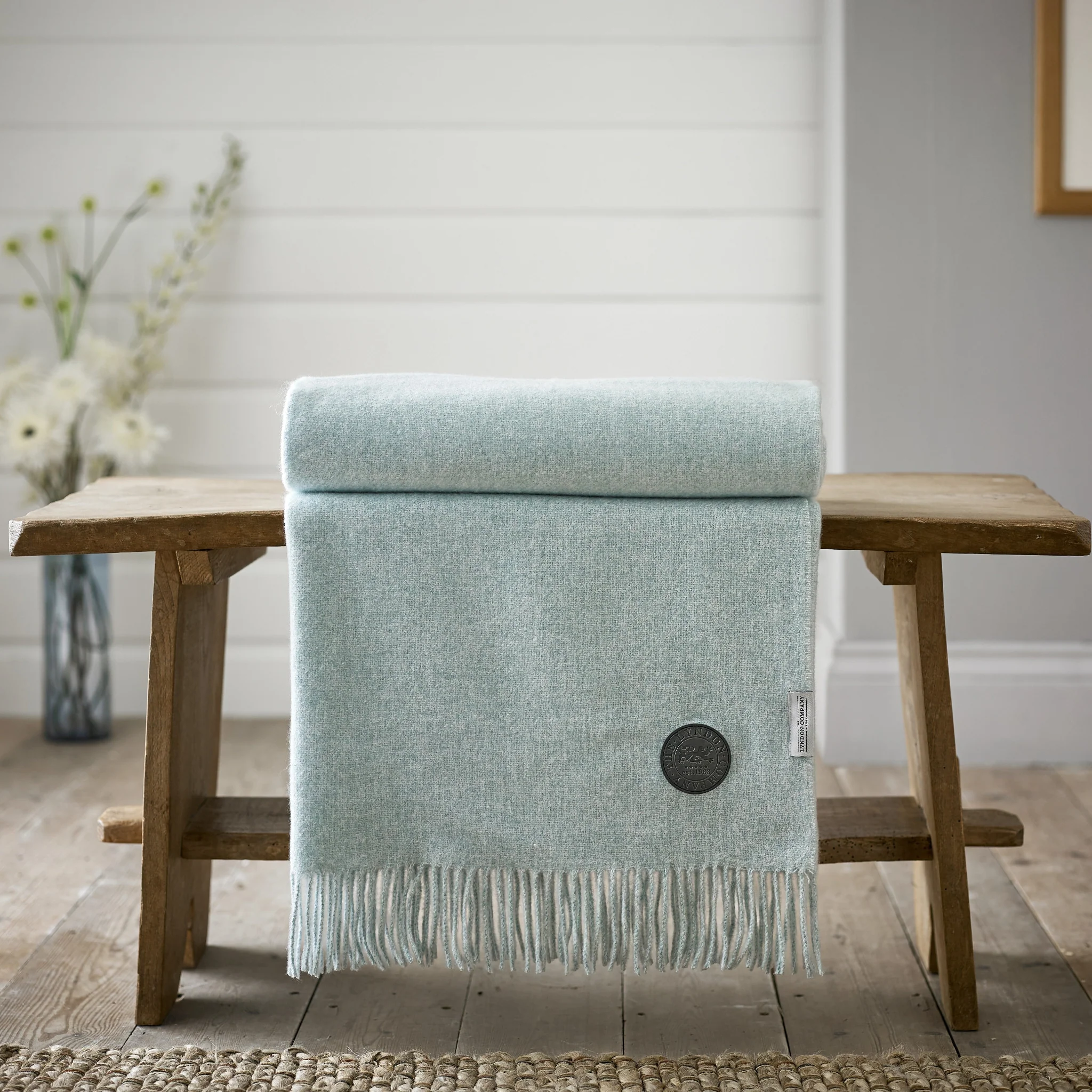 Arthington Throw Blue - Arthington Throw 130x180CM Duckegg