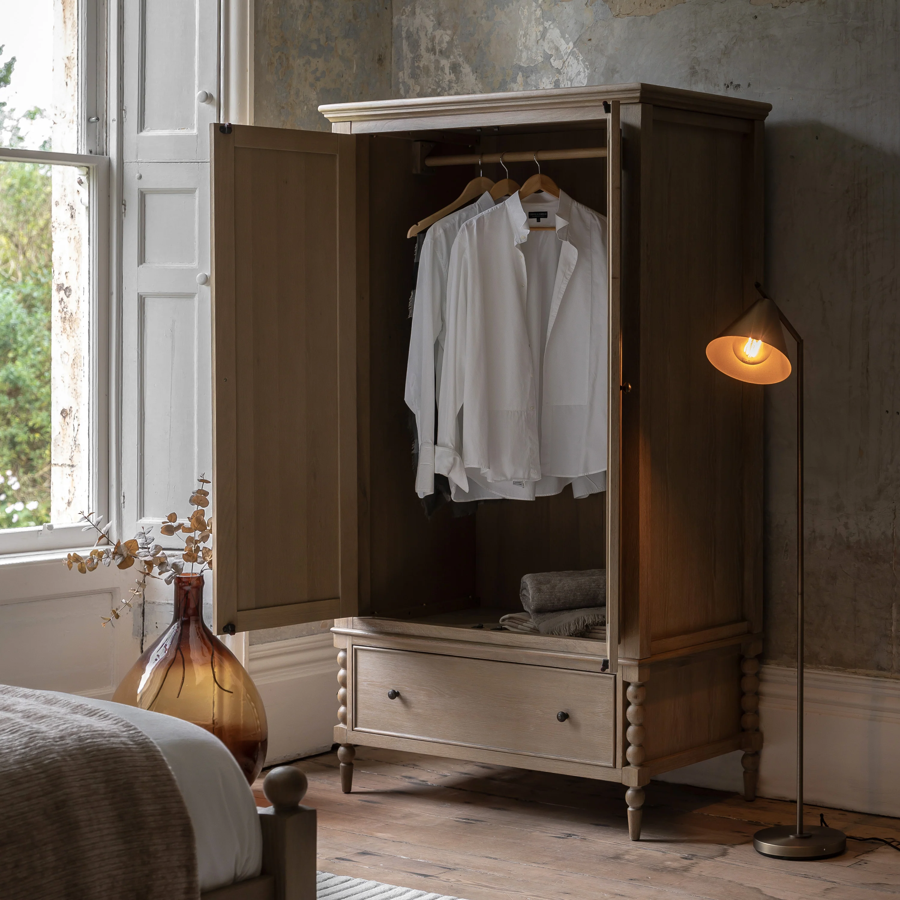 Artisan 2 Door 1 Drawer Wardrobe - 2 Door 1 Drawer Wardrobe Natural - Image 3