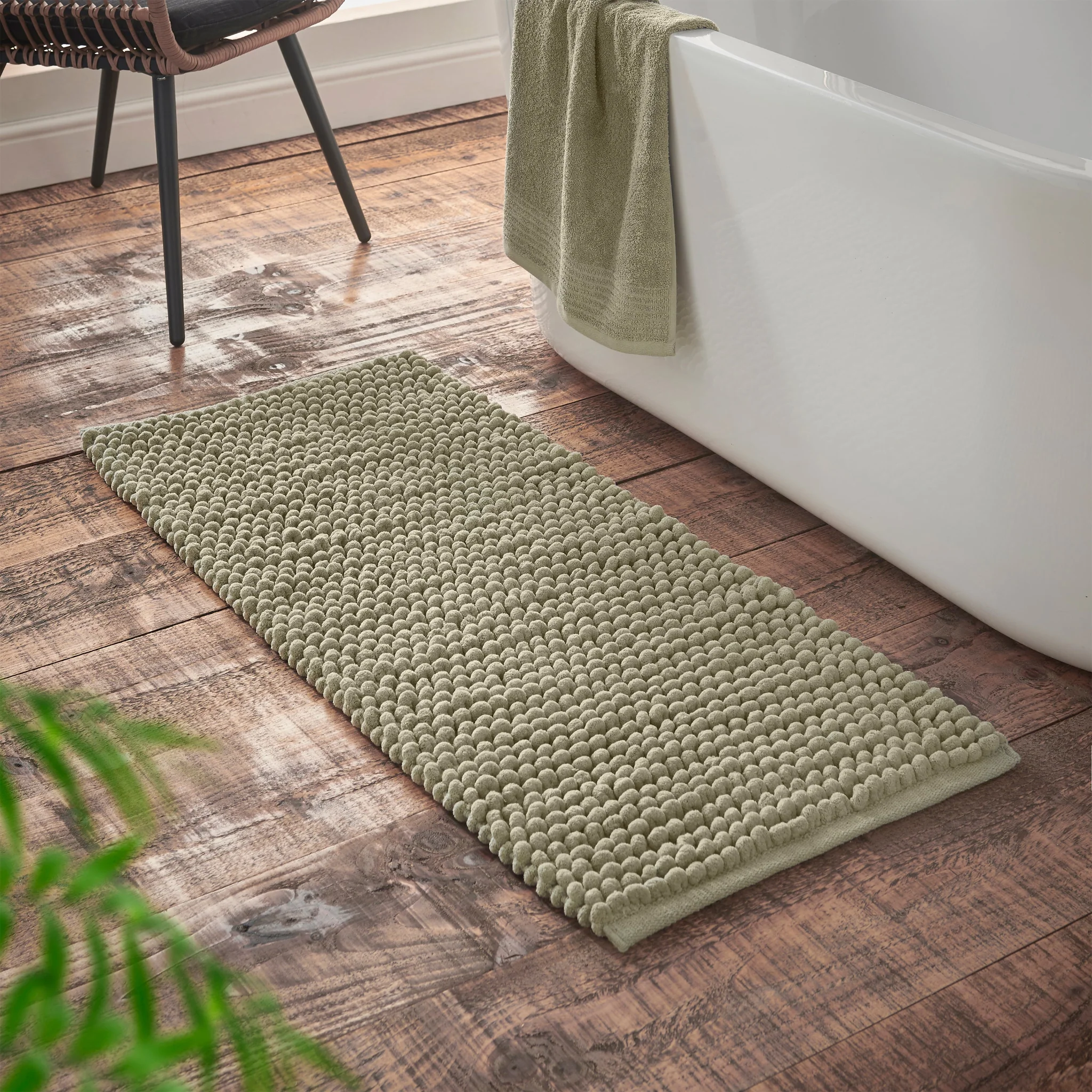 Bianca Aspen Bobble Bath Runner Green - Aspen Bobble Bath Runner Sage