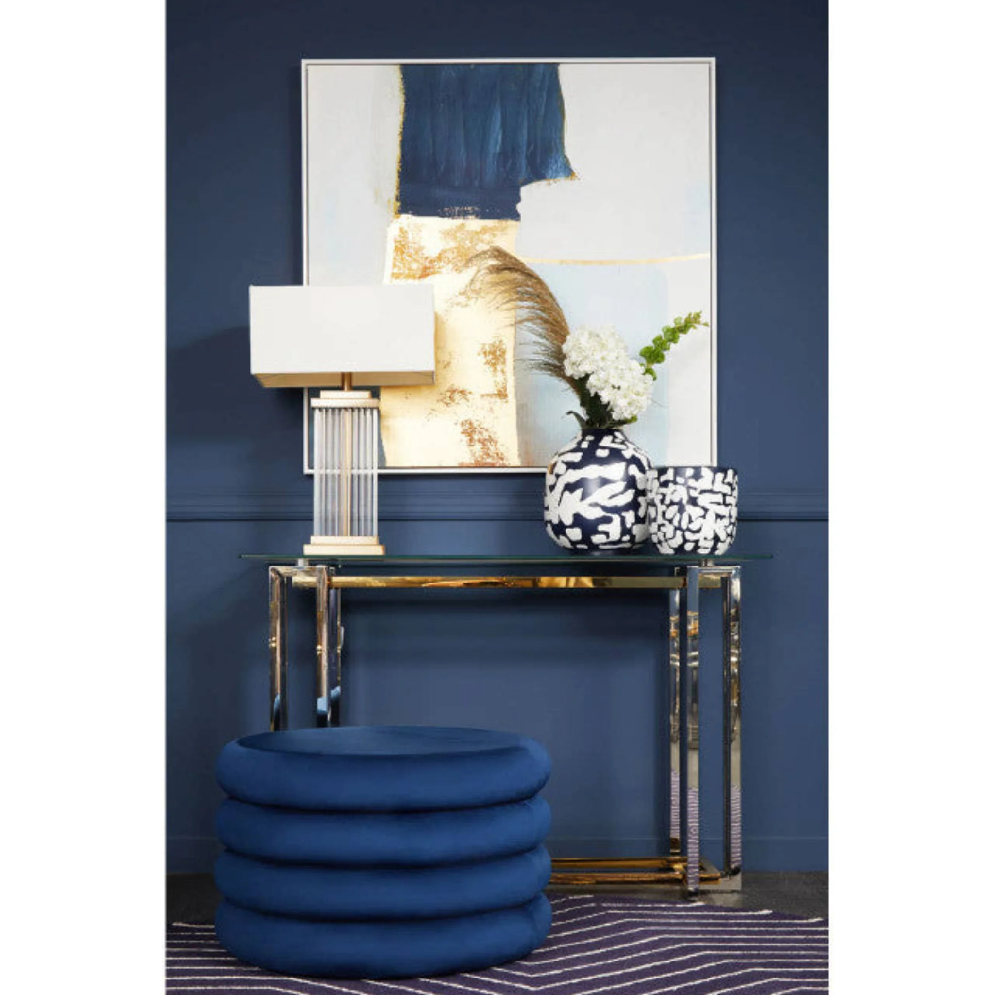 Astratto Blue and Gold Foil Wall Art - DISC Astratto Blue and Gold Foil Wall Art