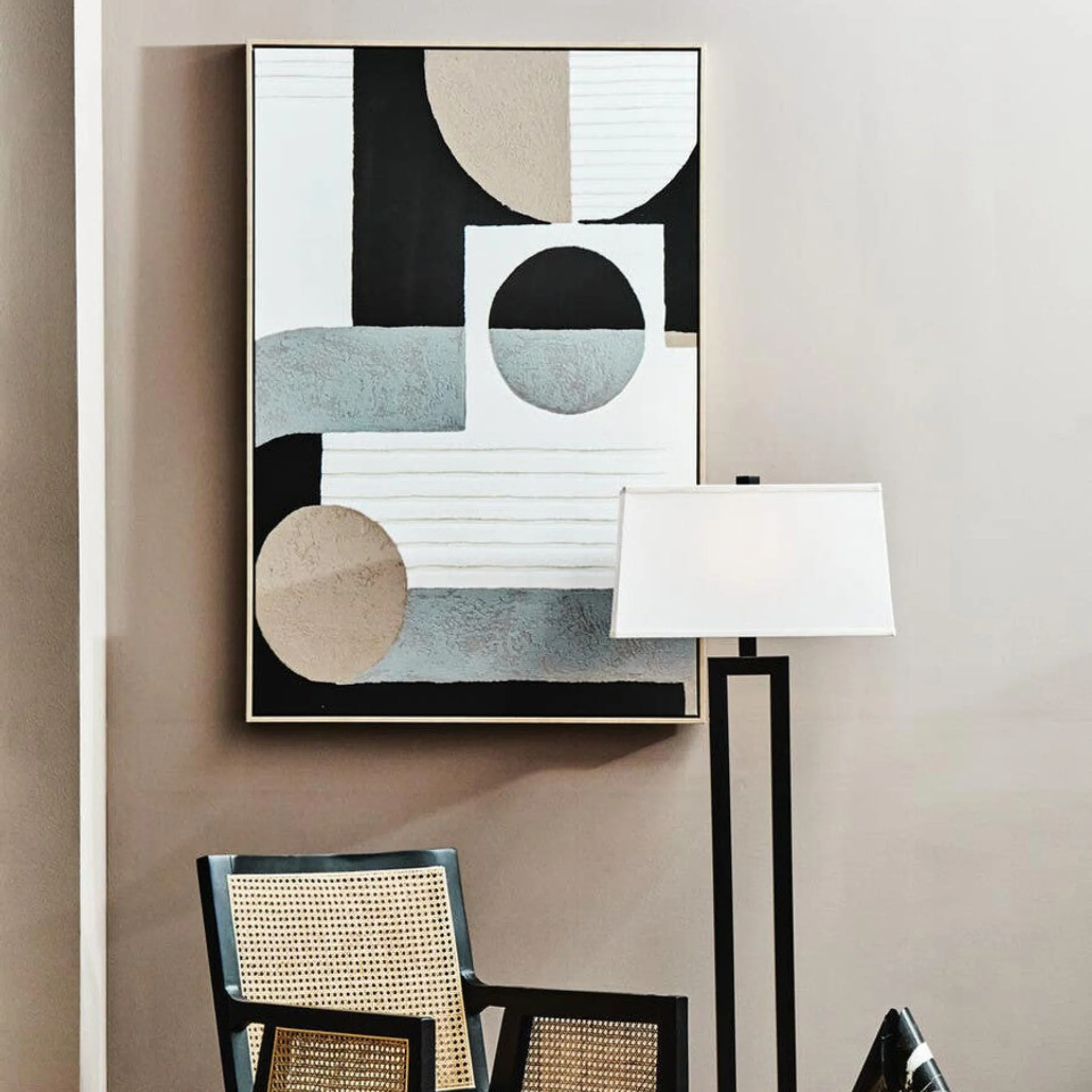 Astratto Monochrome Wall Art - ASTRATTO WALL ART ABSTRACT / MONOCHROME 83 X 123CM - Image 2