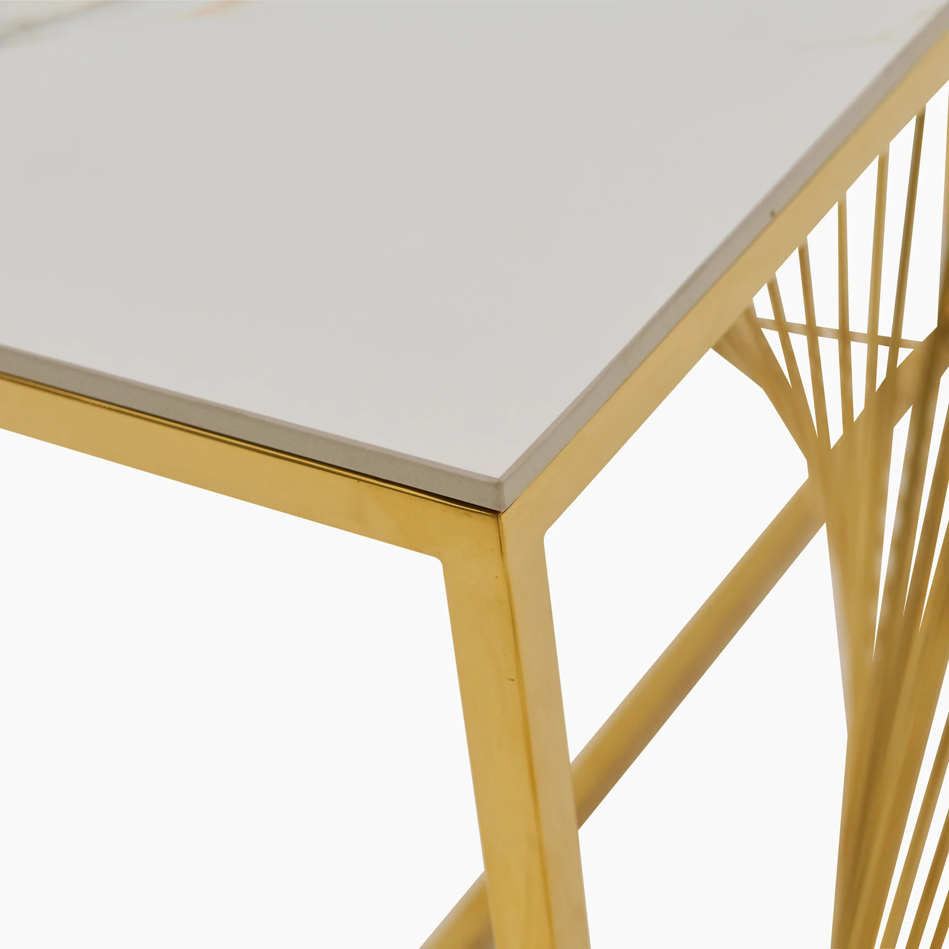 Atalanta Console Table - Console Table Sintered Stone / Chrome Gold - Image 5