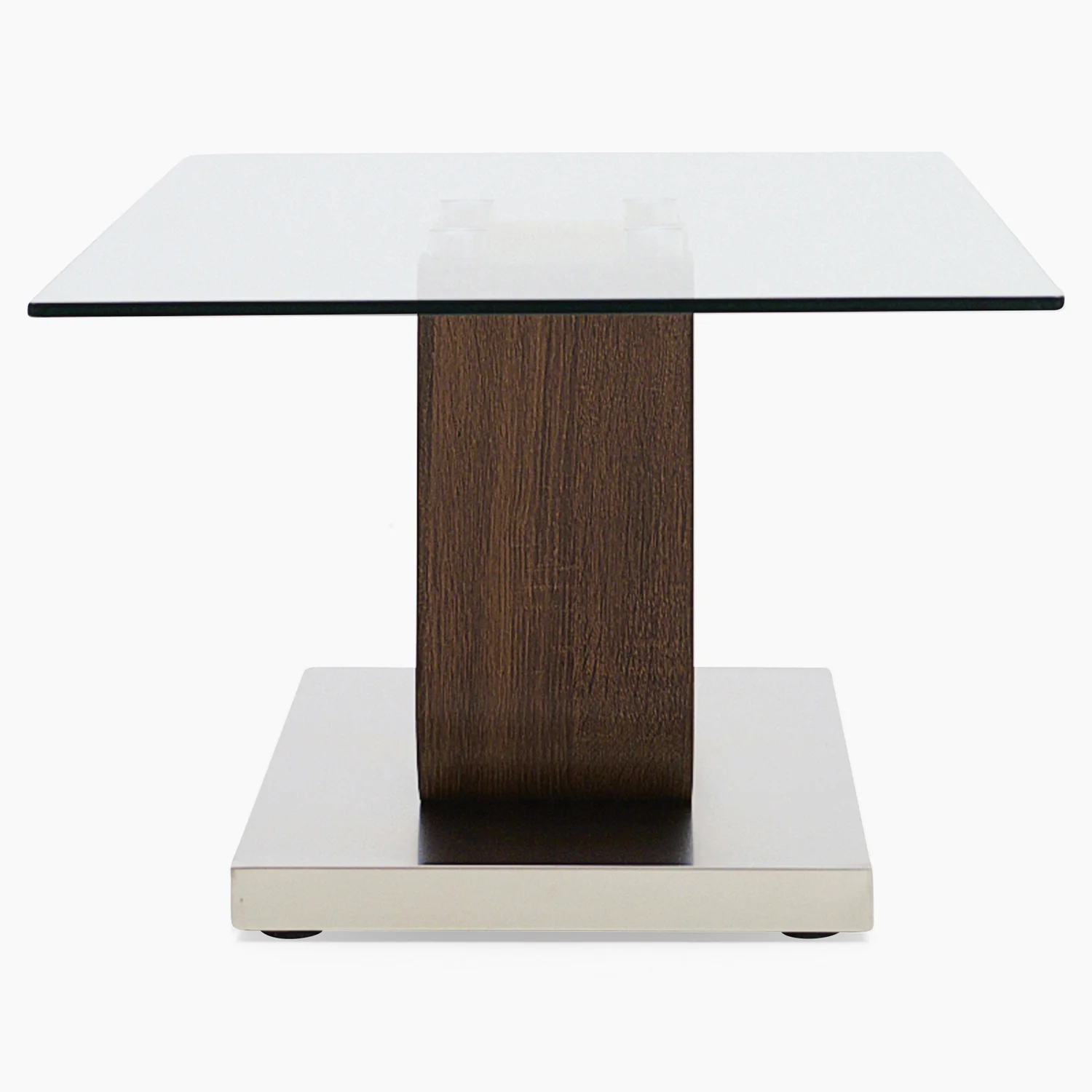 Atlas Coffee Table - Coffee Table Walnut/Stainless Steel/Clear Glass - Image 3