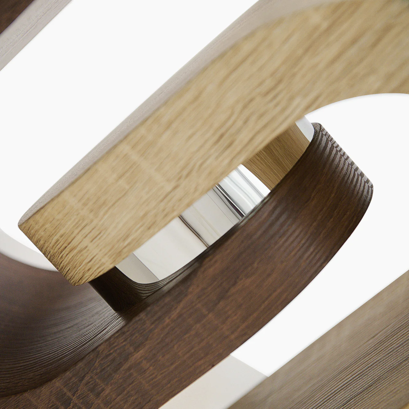 Atlas Coffee Table - Coffee Table Walnut/Stainless Steel/Clear Glass - Image 6