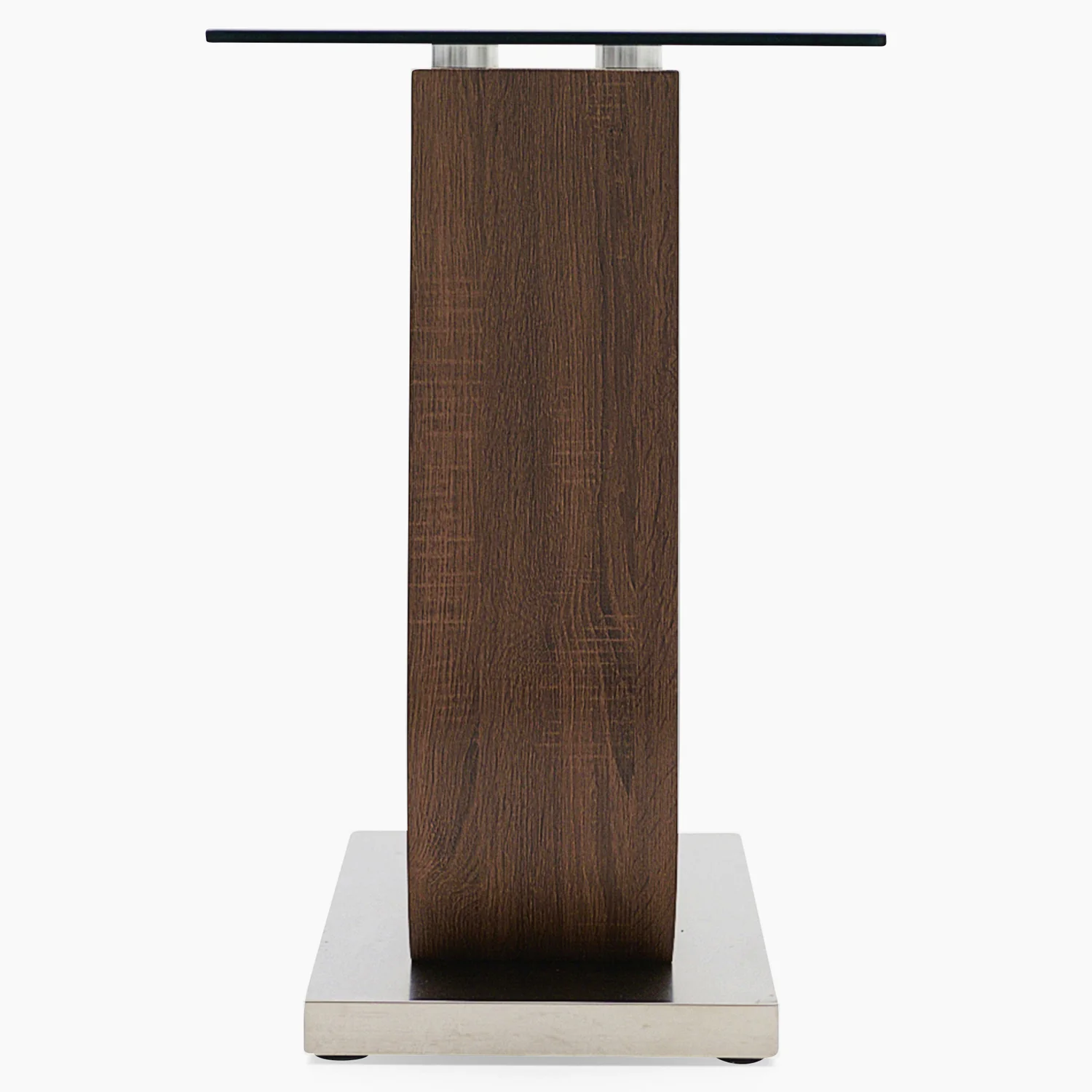 Atlas Sofa Table - Sofa Table Walnut/Stainless Steel/Clear Glass - Image 4