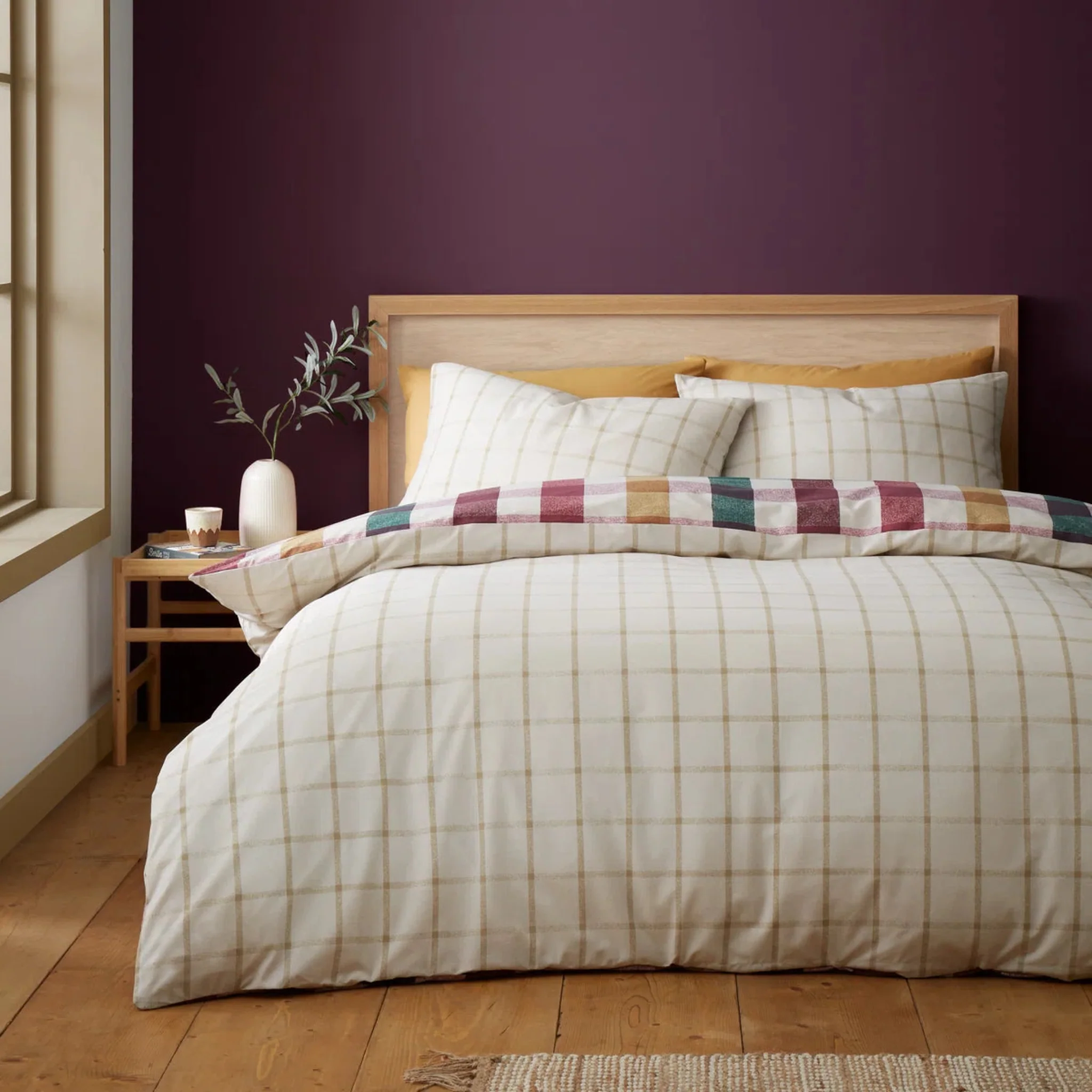 Autumn Check Duvet Set - DISC Autumn Check Duvet Set King - Image 2