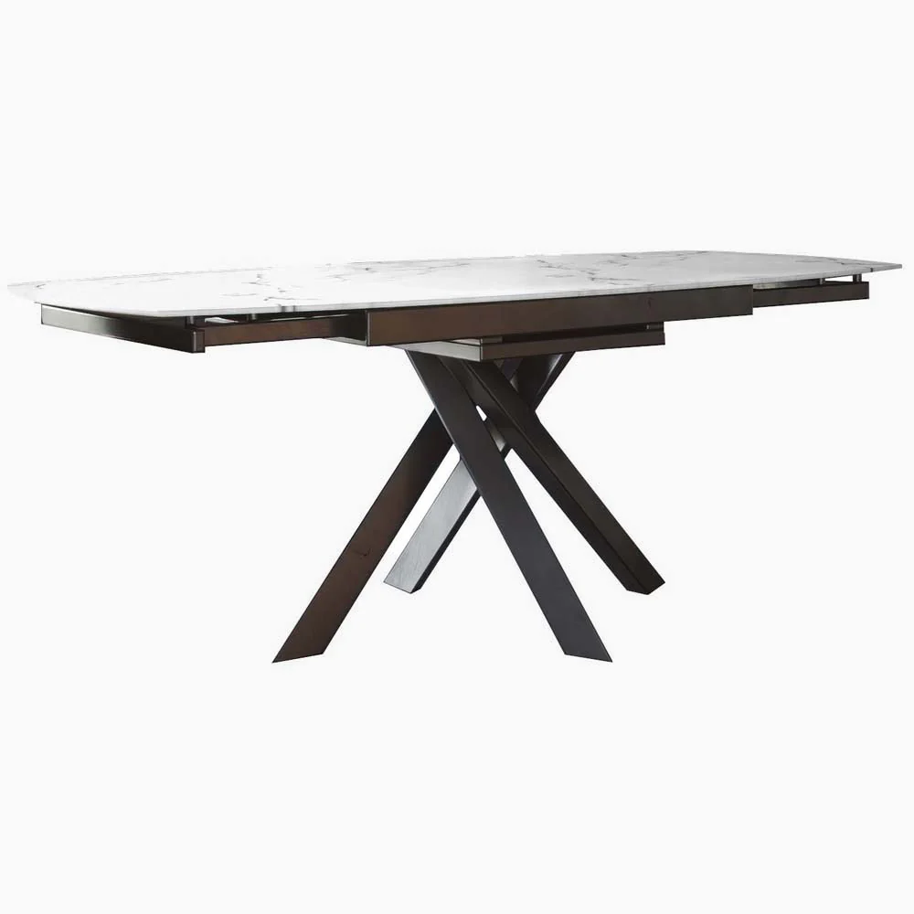 Avalon Motion Dining Table - Motion Dining Table 120/190cm Sintered Stone / Satin Grey - 120cm - Image 3