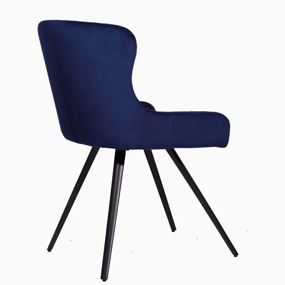 Avalon Pair of Blue Velvet Dining Chairs - Dining Chair - Pair Blue Velvet - Image 4