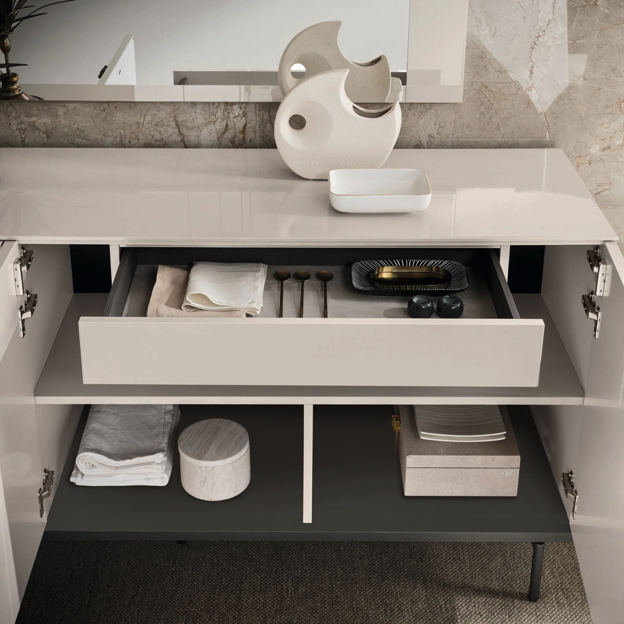 Aversa Small Sideboard - Small 3 Door Buffet - Image 3