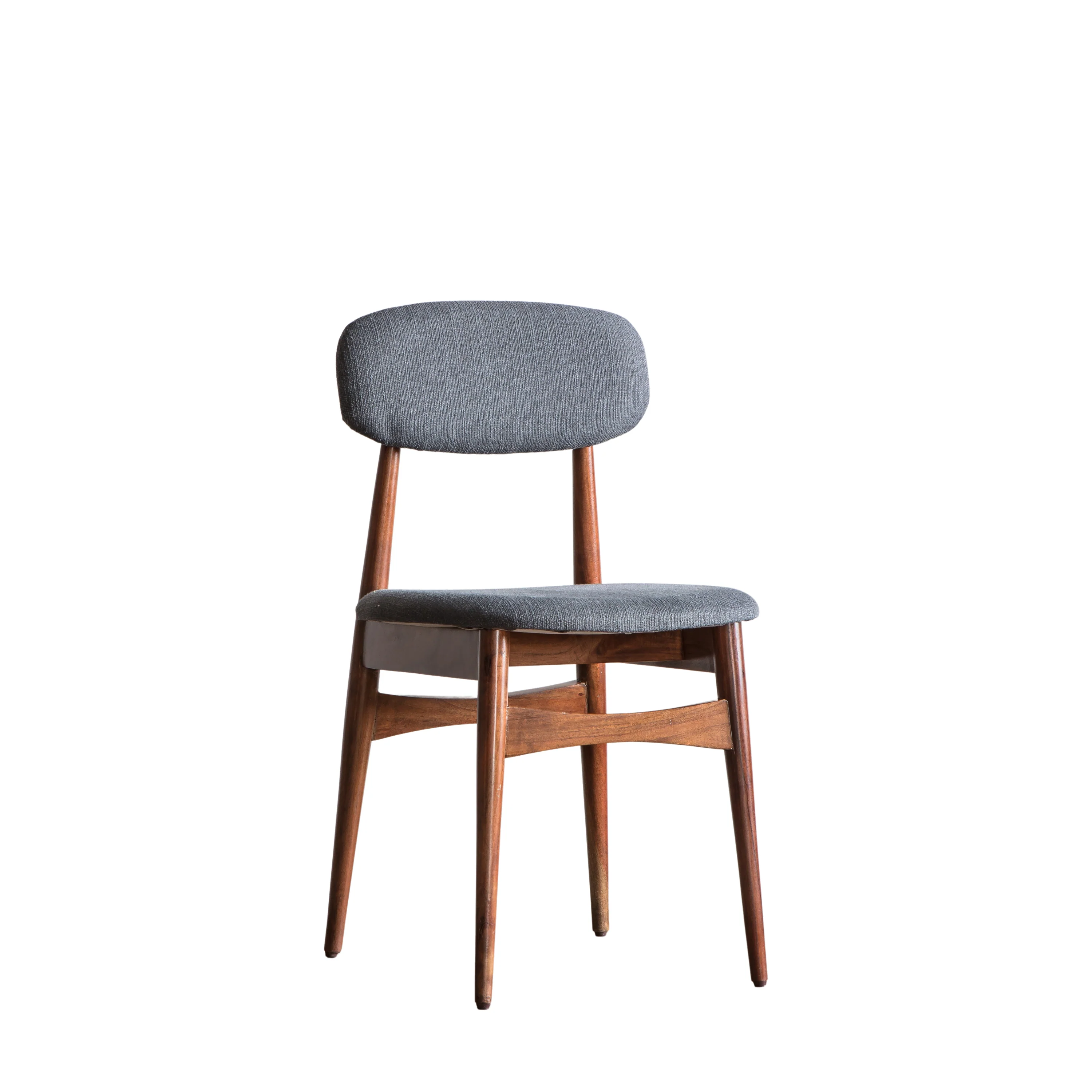 Barcelona Pair of Dining Chairs - Dining Chair - Pair Dark Wood / Grey - Image 5