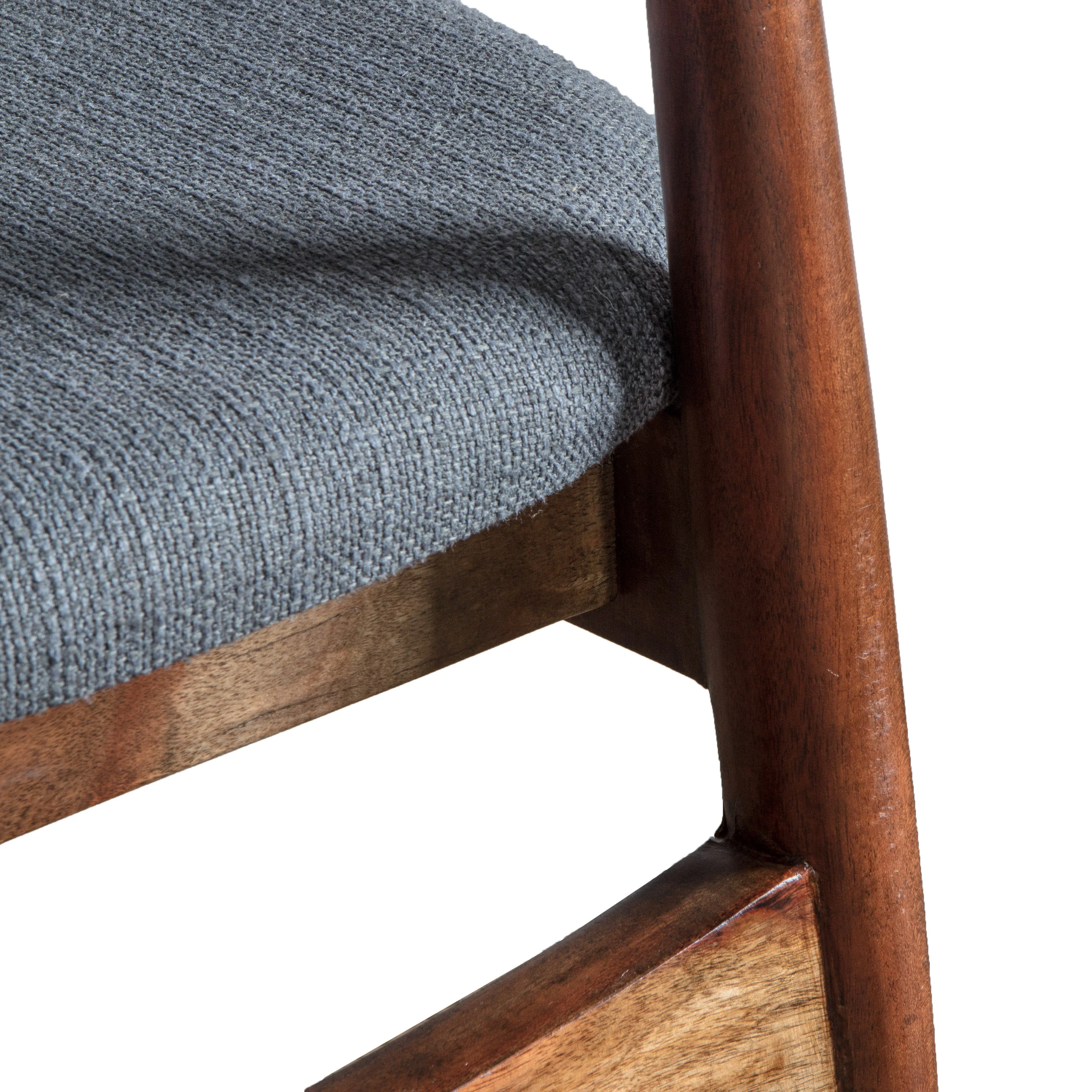 Barcelona Pair of Dining Chairs - Dining Chair - Pair Dark Wood / Grey - Image 8