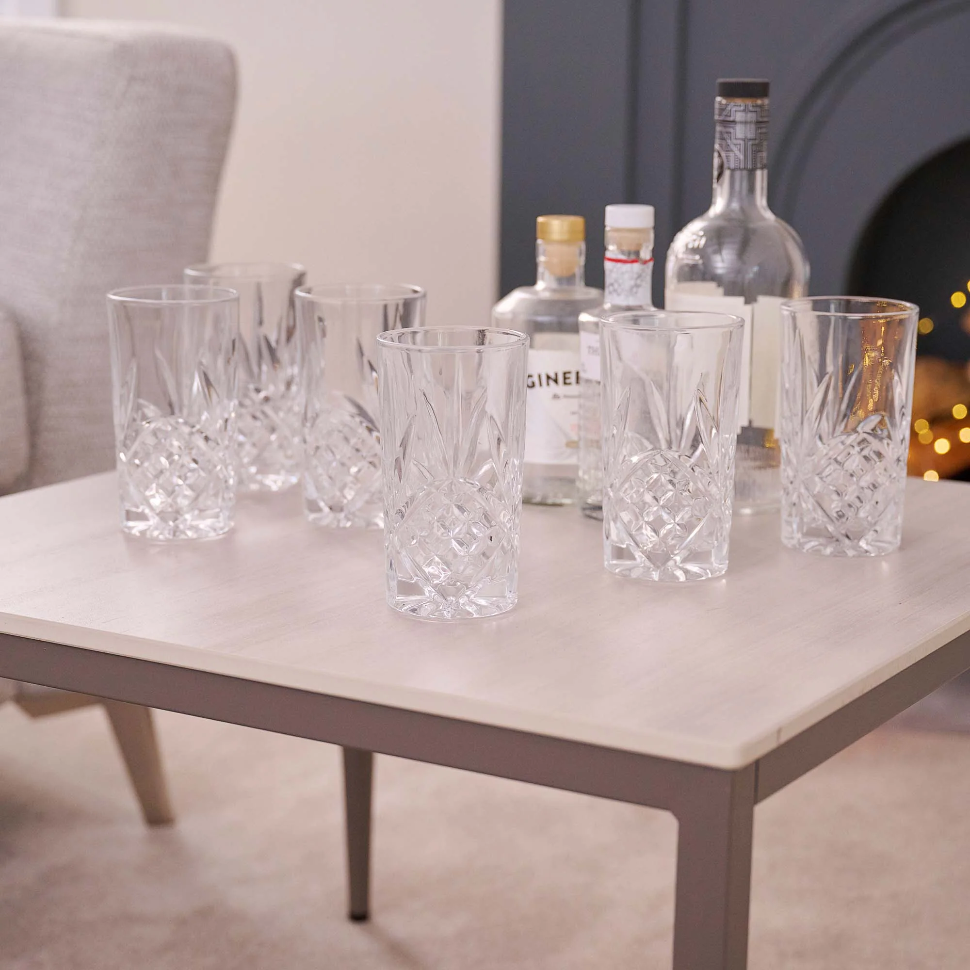 Belvedere Set of 6 Hiball Glasses - Belvedre High Ball Glasses S/6