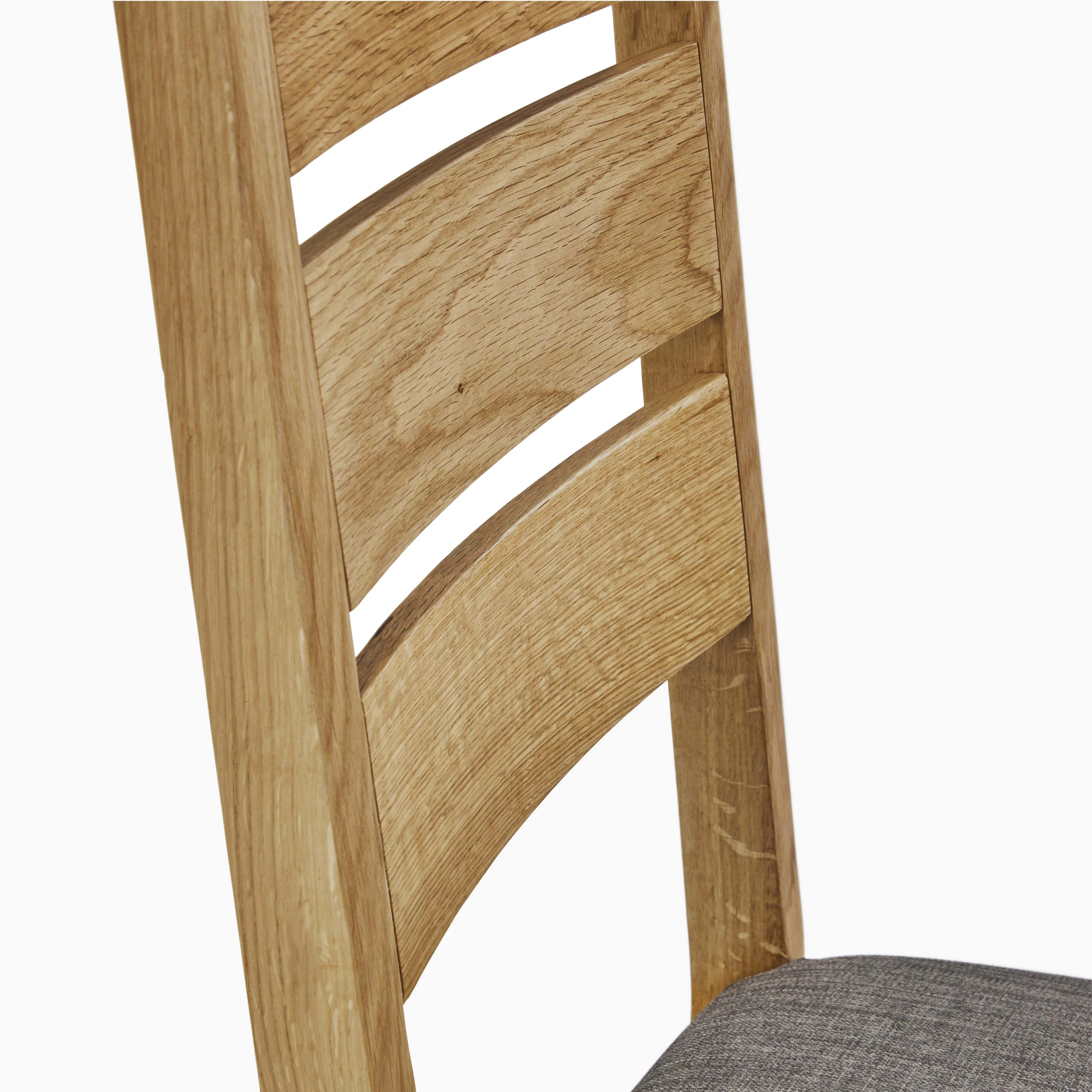 Bexley Pair of Ladderback Dining Chairs - Dining Chair Ladderback - Pair Oak - Image 3