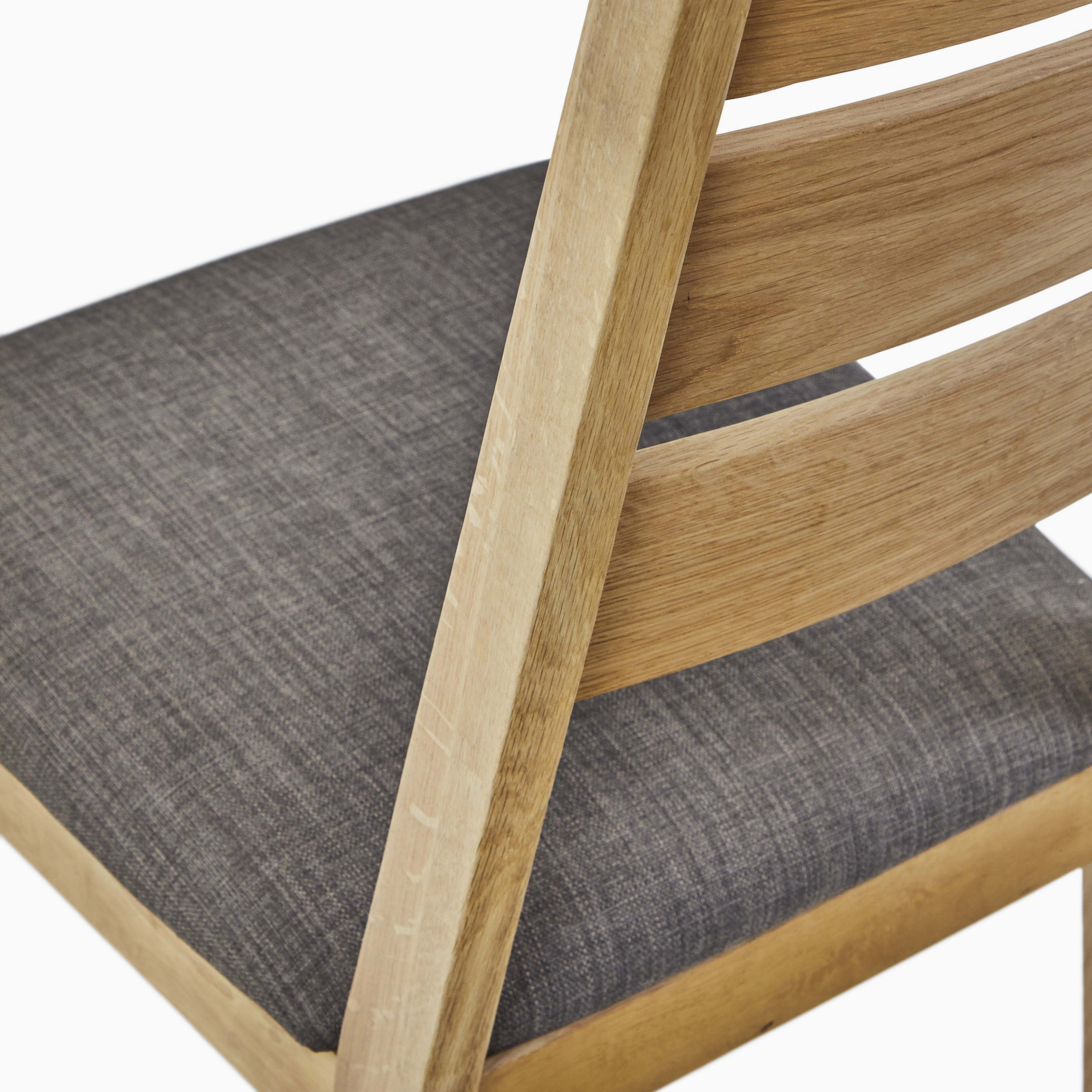 Bexley Pair of Ladderback Dining Chairs - Dining Chair Ladderback - Pair Oak - Image 4