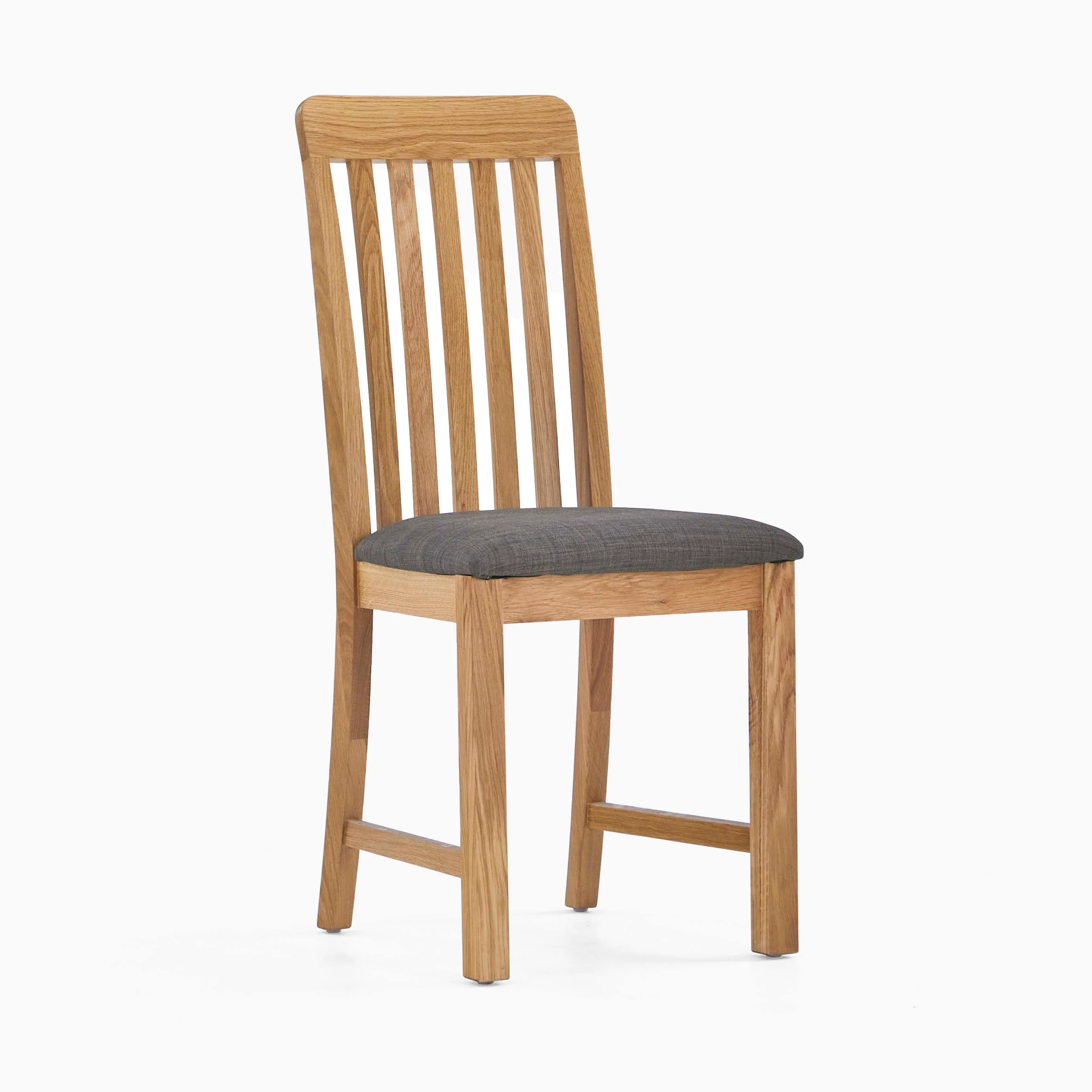 Bexley Pair of Slat Back Dining Chairs - Dining Chair Vertical Slats - Pair Oak - Image 2