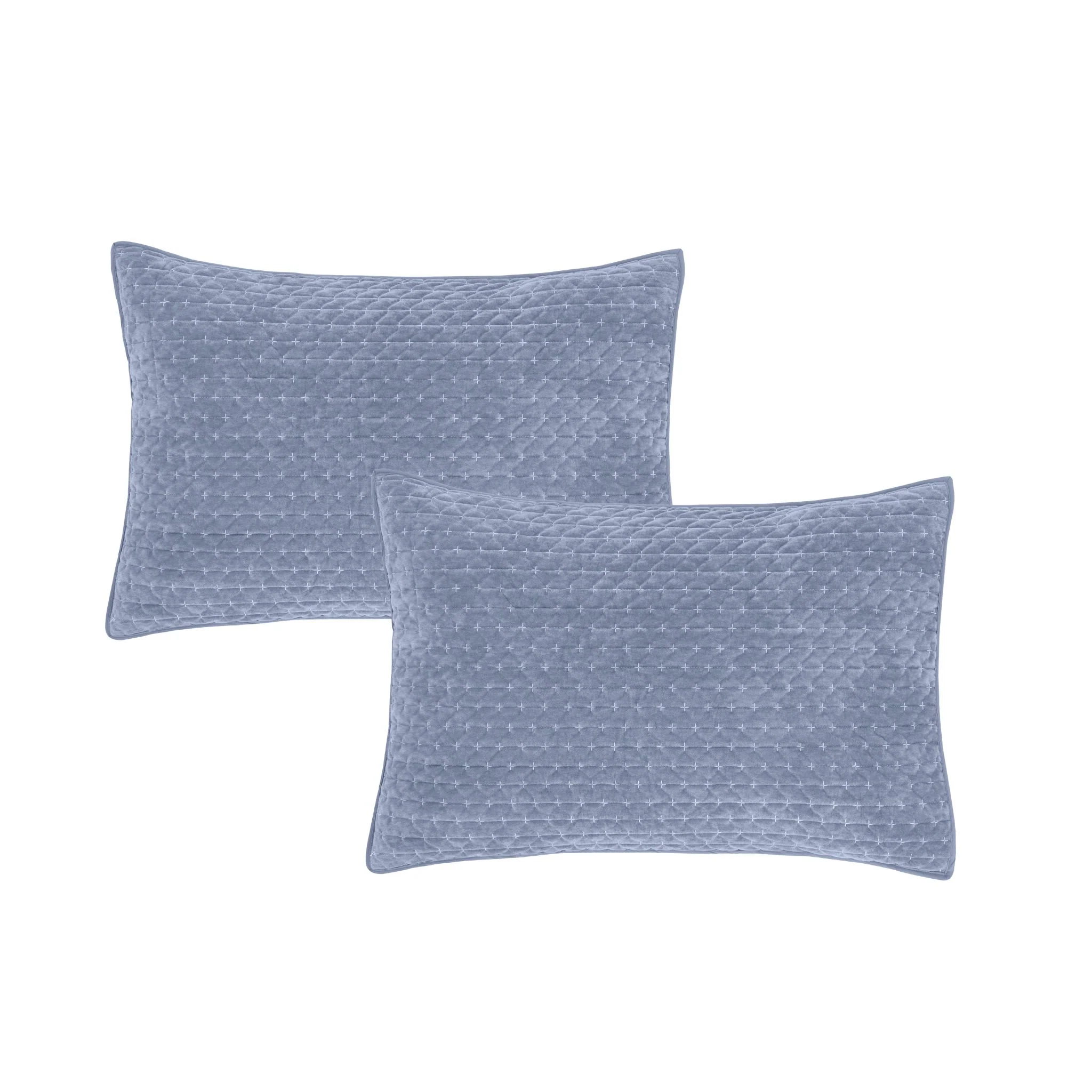 Bianca Attica Velvet Blue Pillowcase Pair - Attica Velvet Pillowsham Pair Blue - Image 3