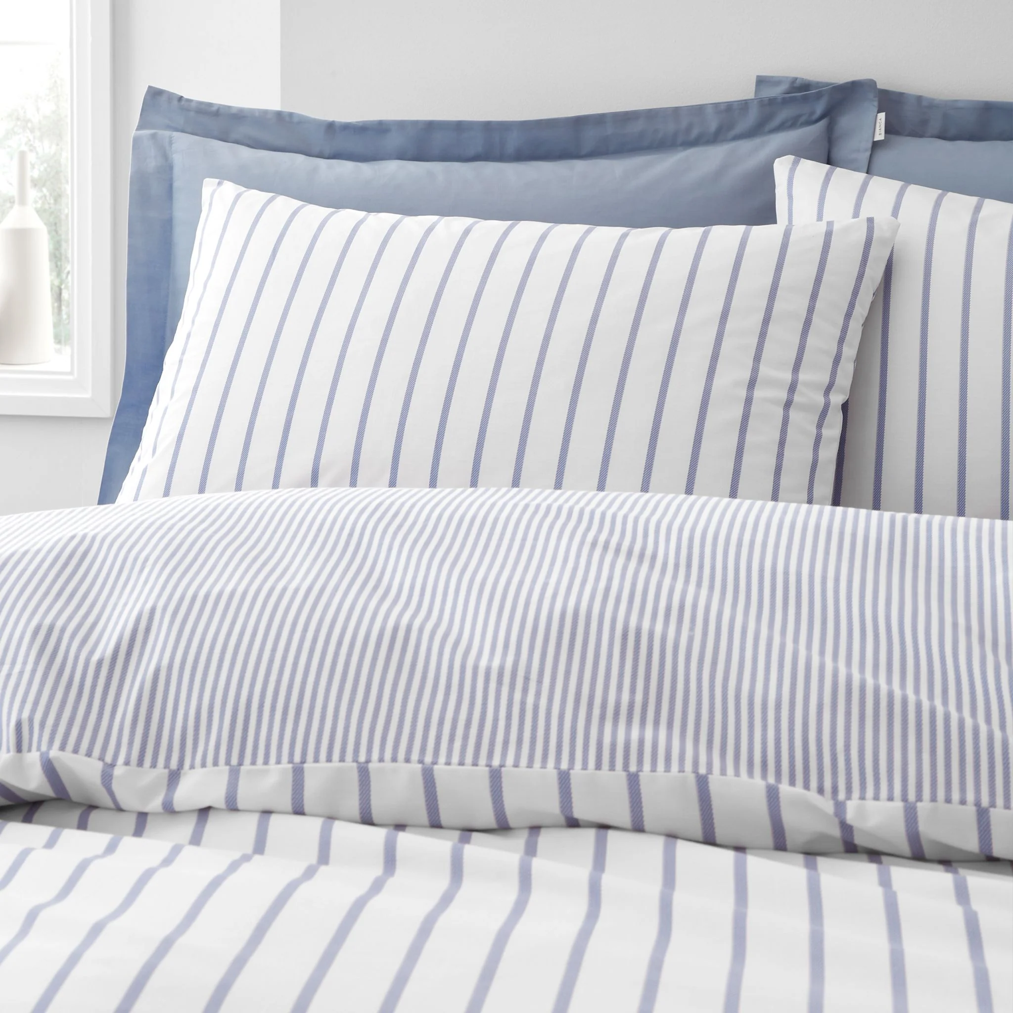 Bianca Hampton Stripe Blue Duvet Set - Hampton Stripe Super King Duvet Set Blue - Image 3