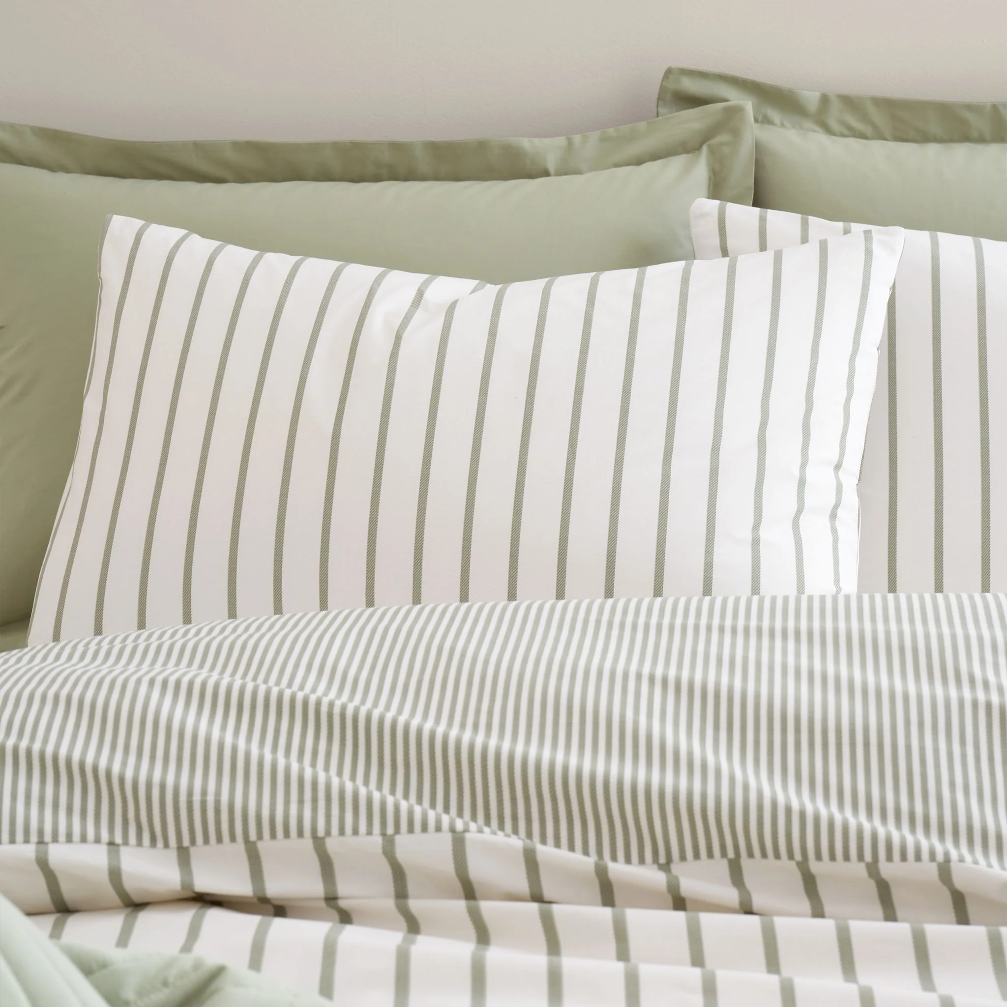 Bianca Hampton Stripe Green Duvet Set - Hampton Stripe Double Duvet Set Green - Image 5