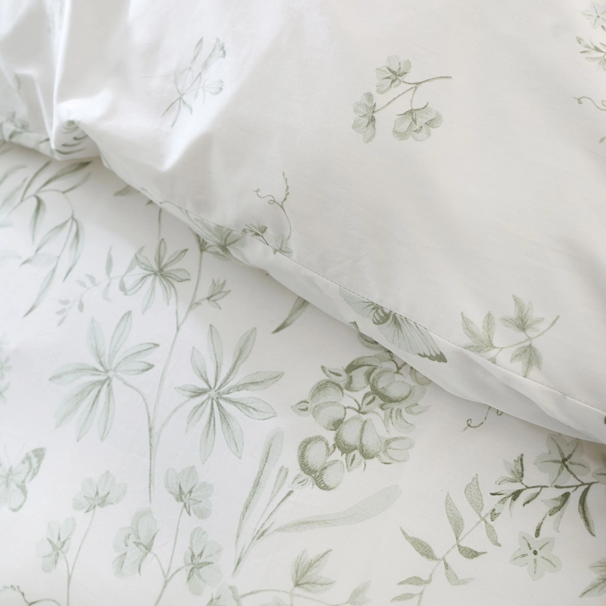 Bianca Thea Floral Green Duvet Set - Thea Floral Double Duvet Set Green - Image 3
