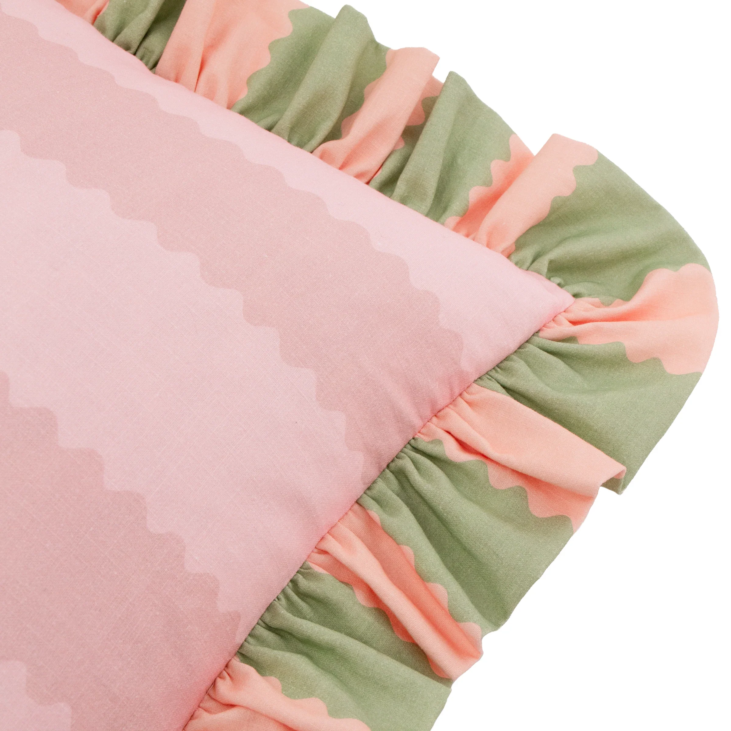 Birdie Stripe Ruffle Square Cushion - Birdie Stripe Ruffle Cushion 45CM - Image 2