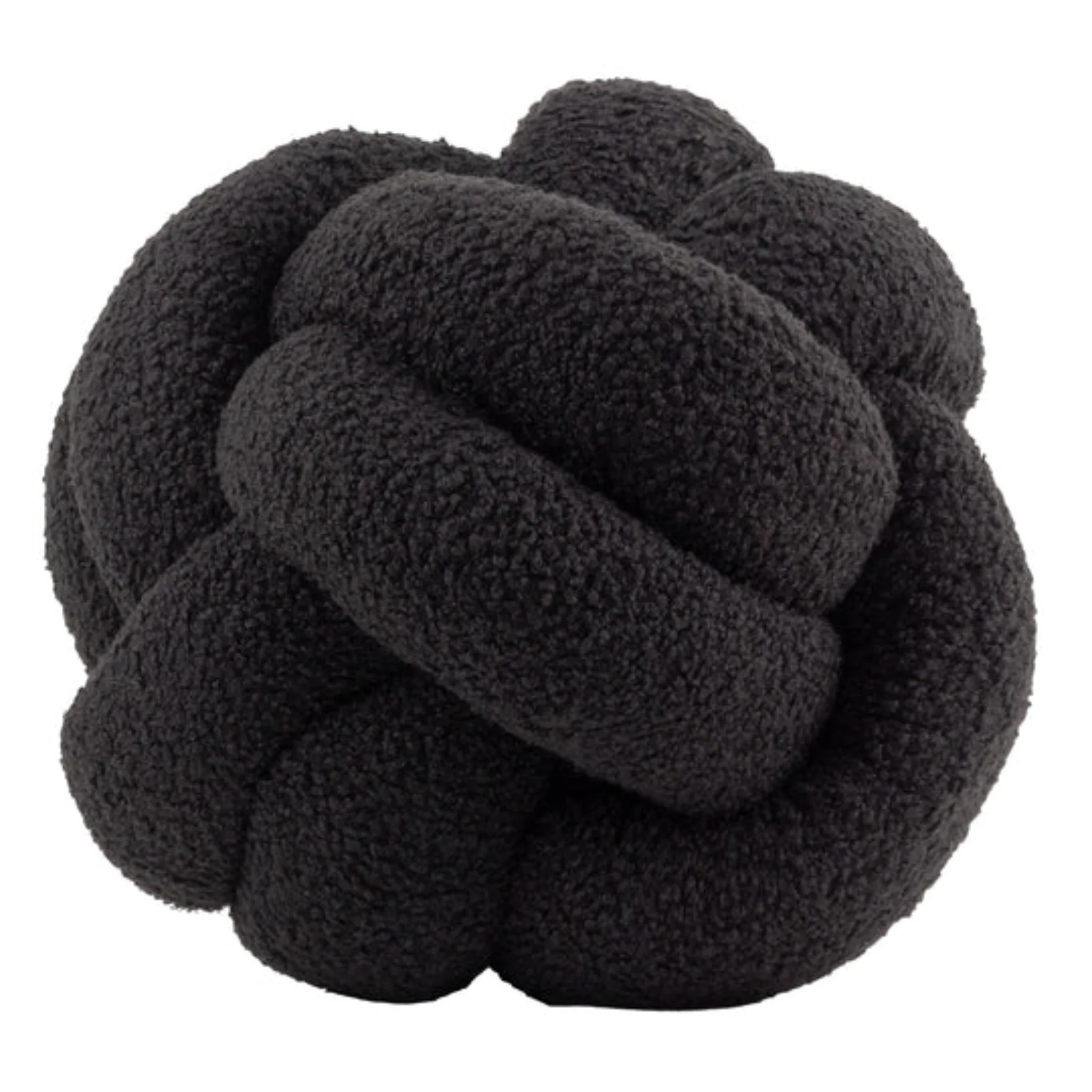 DISC Boucle Knot Fleece Cushion Black - Image 3