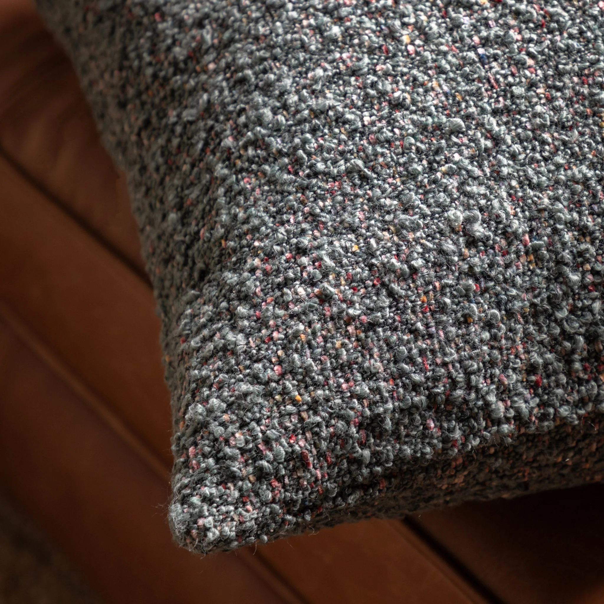 Bouncle Knife Edge Grey Cushion - Boucle Knife Edge Cushion Charcoal 55CM - Image 3