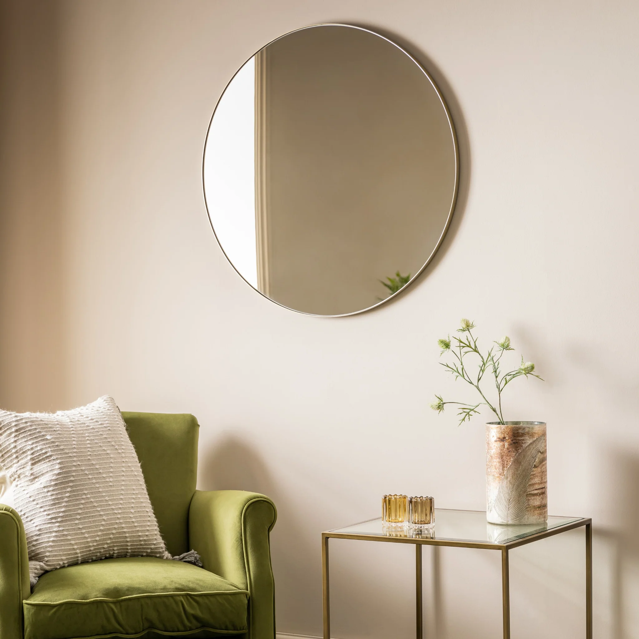 Bowie Round Gold Mirror - DHD Bowie Round Mirror Champagne 80X80CM - Image 2