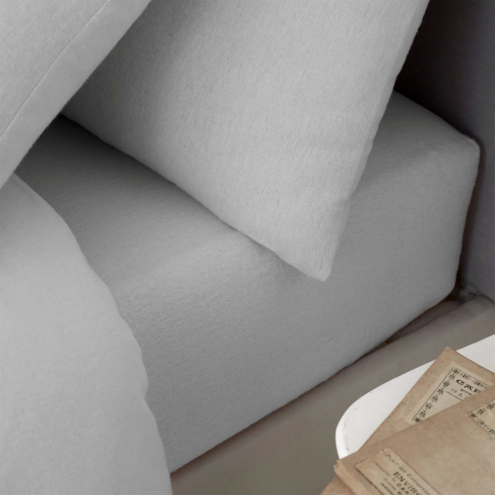 Brushed Cotton Grey Fitted Bed Sheet - DISC Brushed Cotton Grey Fitted Sheet King