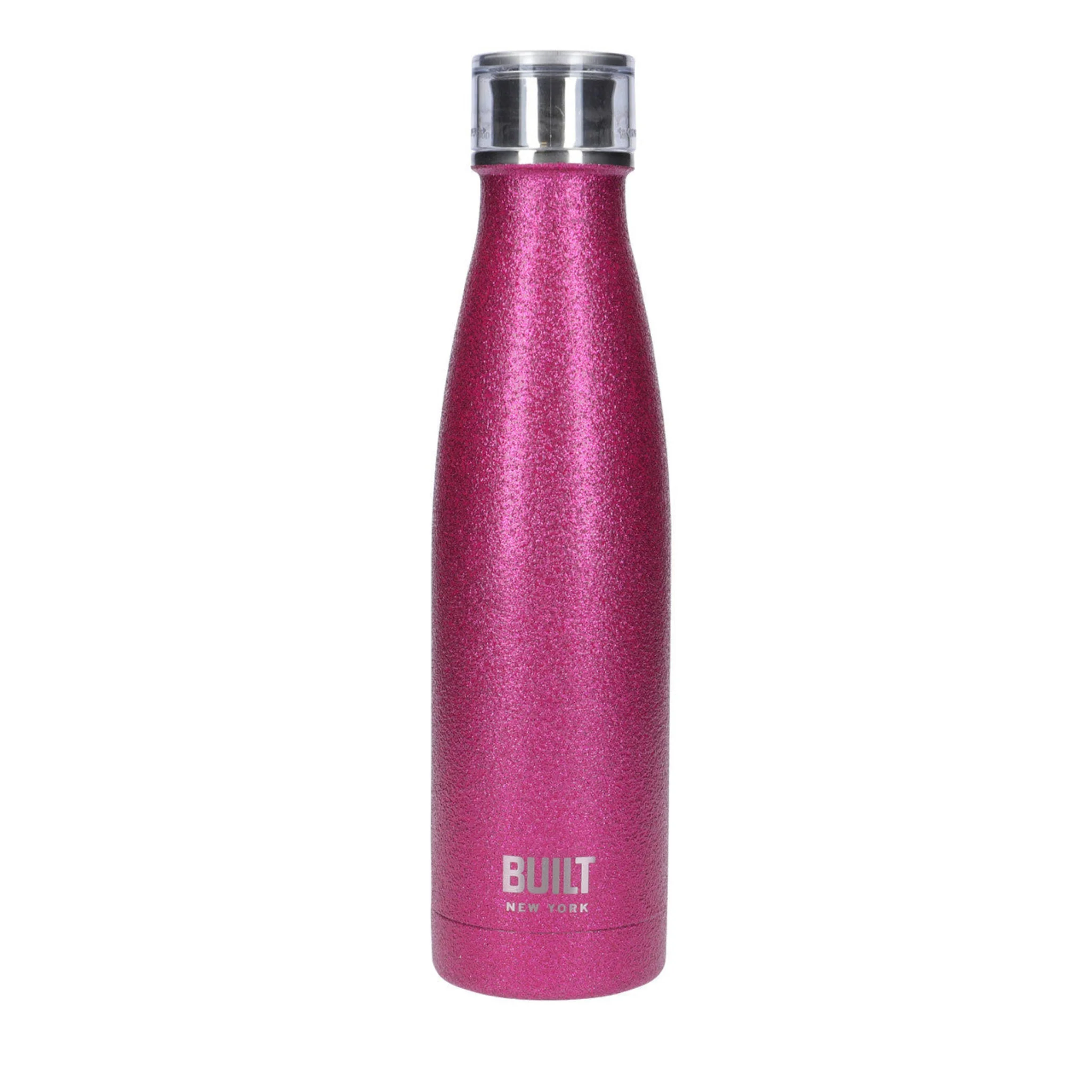 Built Perfect Seal Pink Glitter Water Bottle - Built Water Bottle Pink Glitter 500ML
