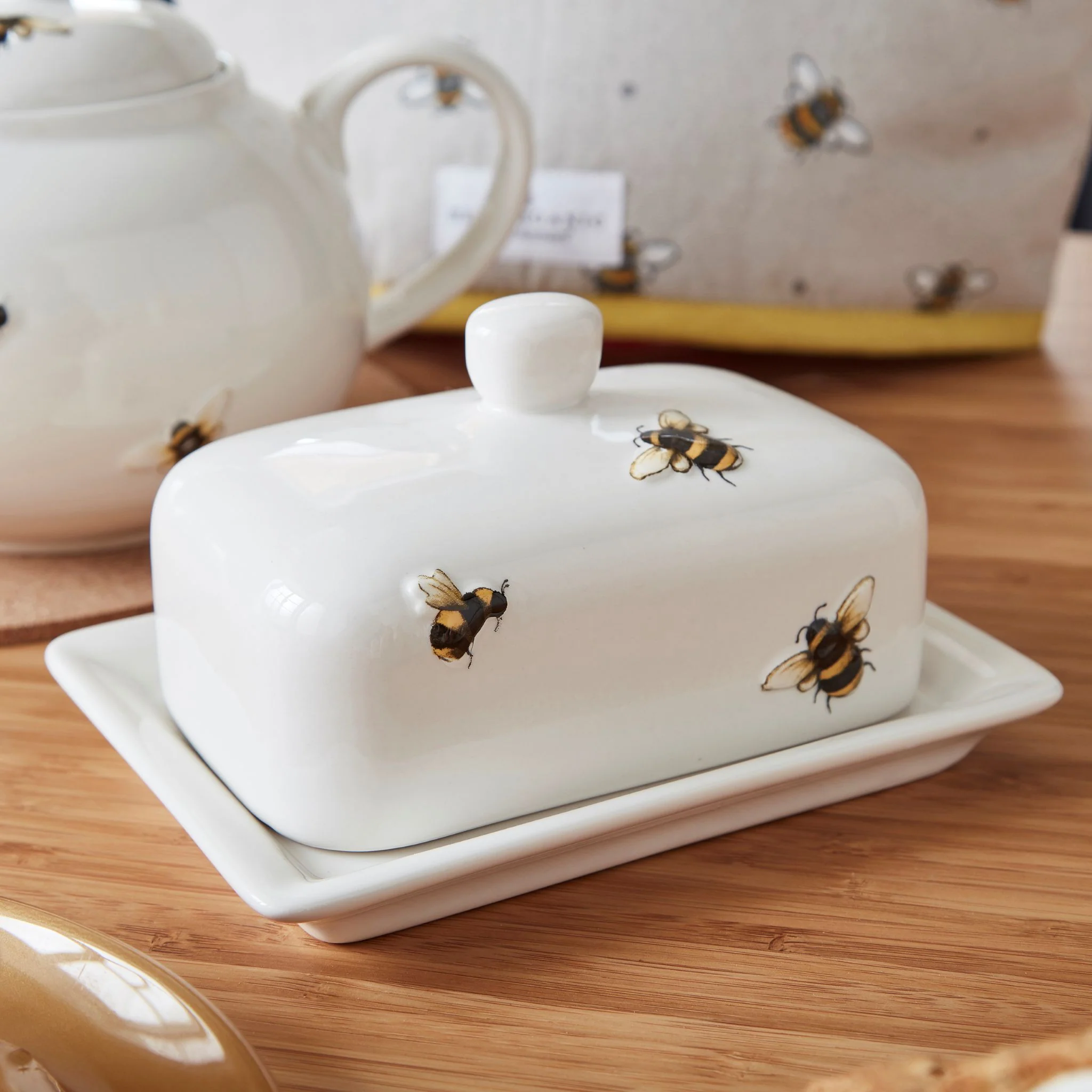 Bumble Bees Butter Dish - Bumble Bees Butter Dish