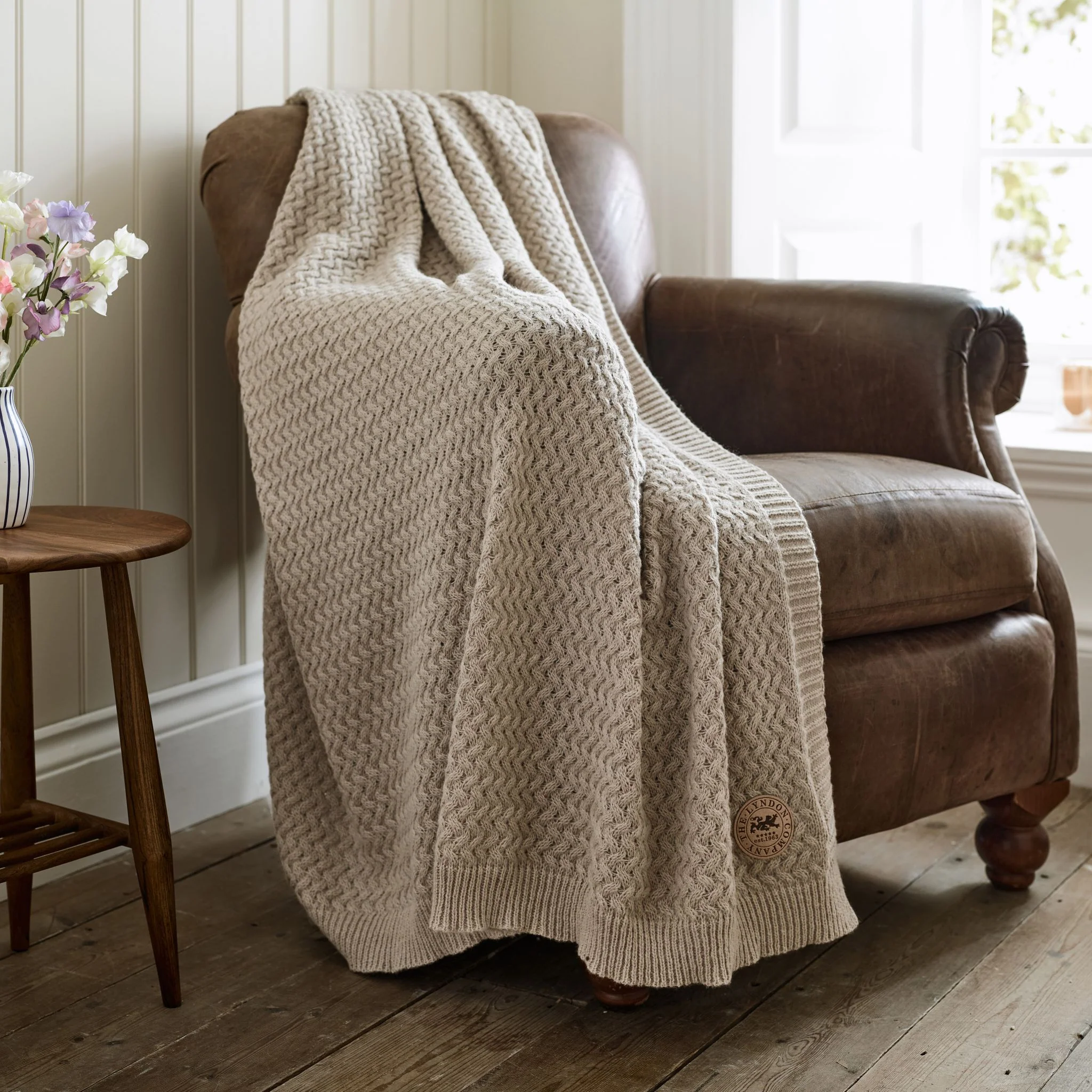 Cadenza Knitted Throw Natural - Cadenza Knitted Throw 130x170CM Natural