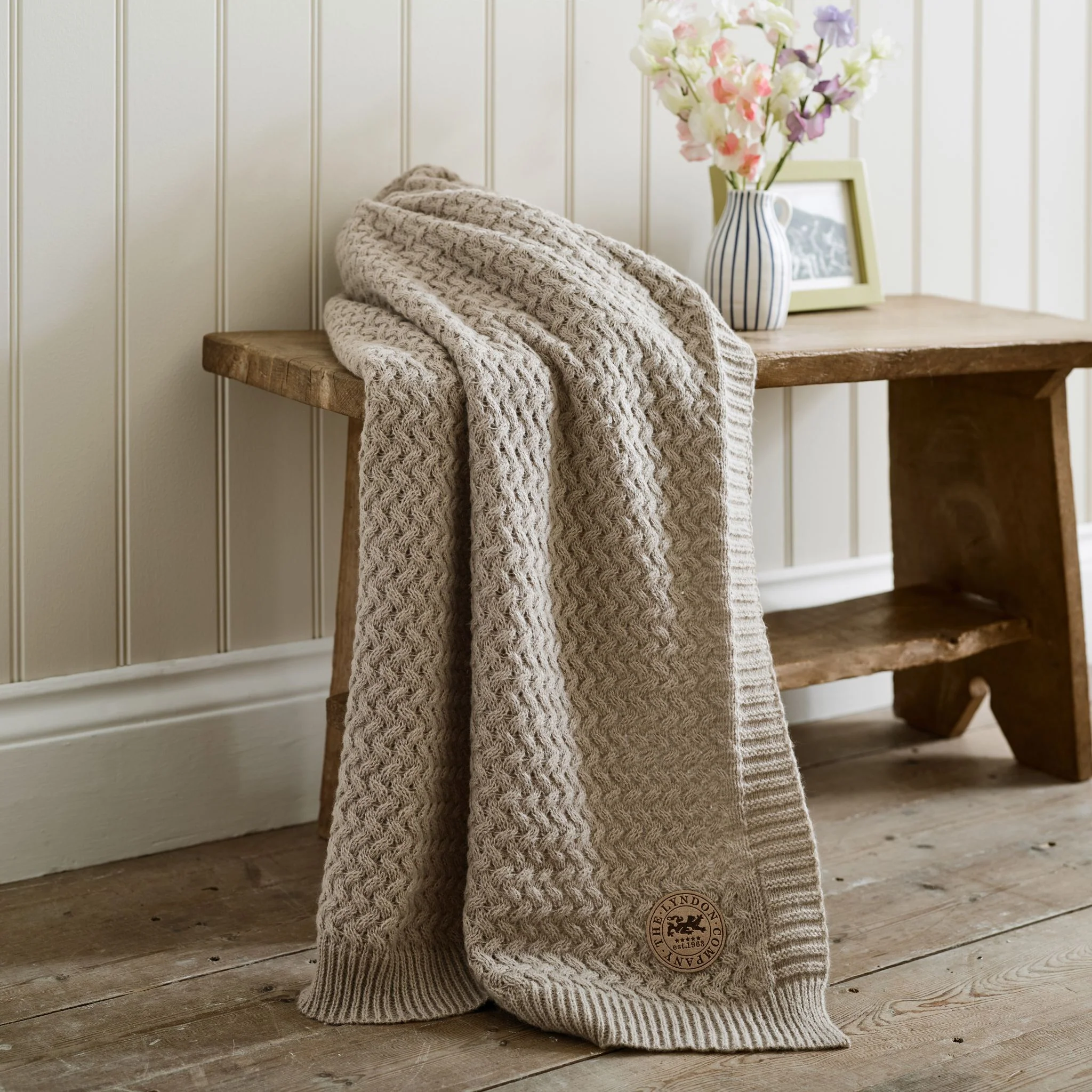 Cadenza Knitted Throw Natural - Cadenza Knitted Throw 130x170CM Natural - Image 2