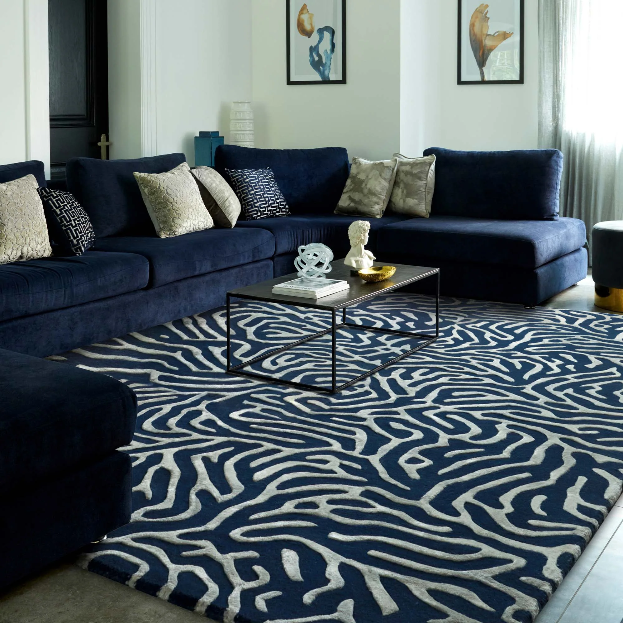 Camilla Blue Rug - Blue - 200cm x 300cm - Image 2