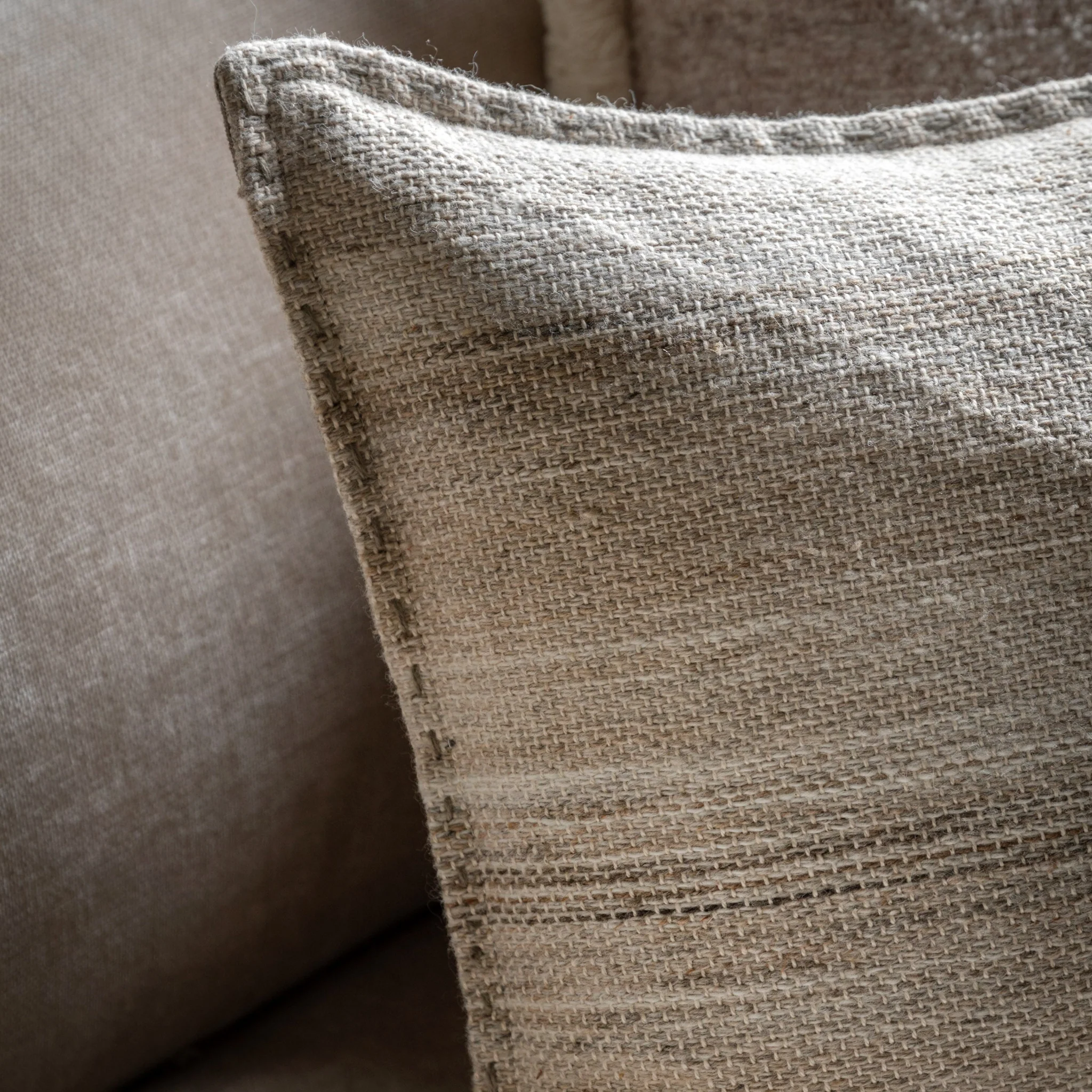 Cardham Stitched Cushion - Cardham Stitched Cushion Ecru 40x60CM - Image 2