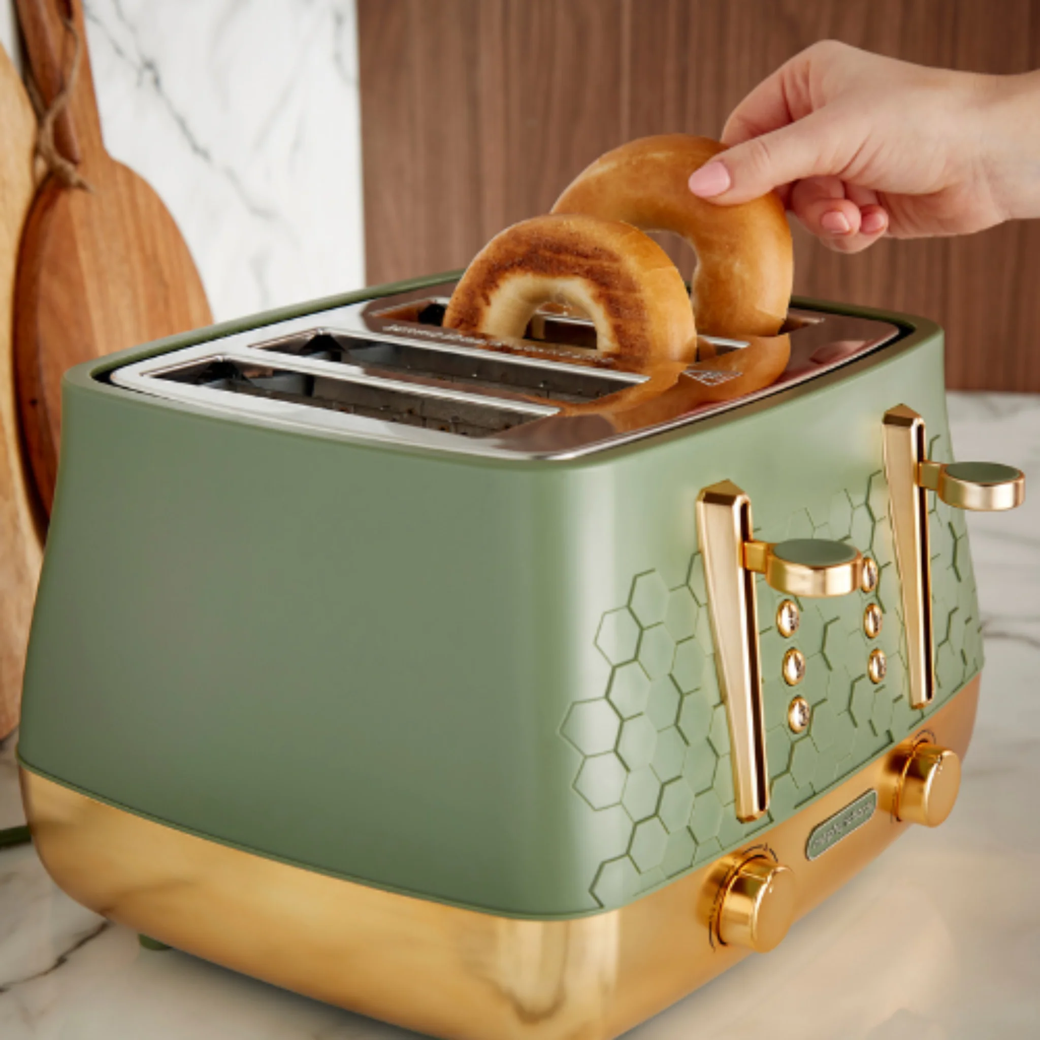 Morphy Richards Cassini 4 Slice Toaster Green - Cassini 4 Slice Toaster Green - Image 2