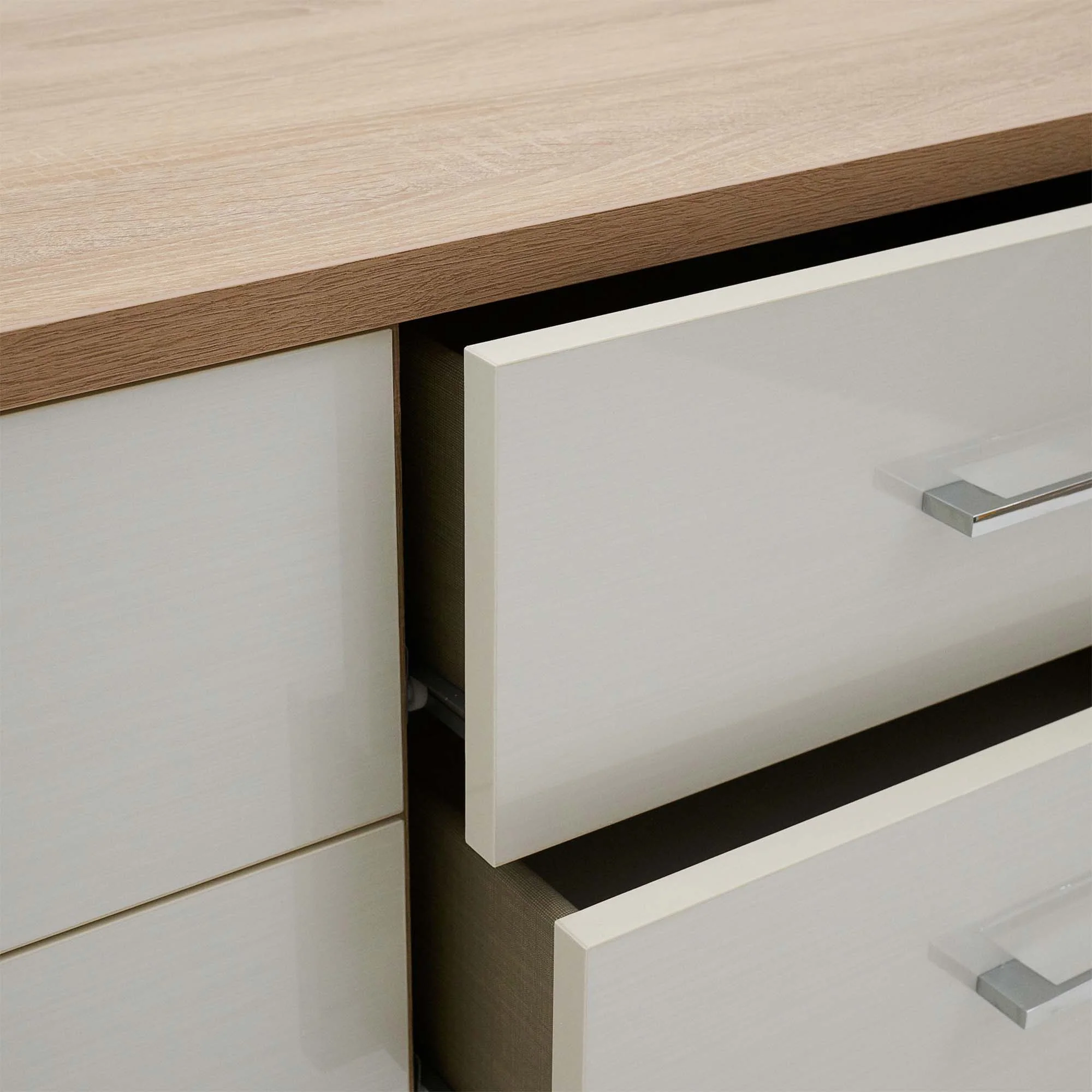 Catania Gloss 8 Drawer Twin Cabinet - 8 Drawer Twin Chest - Image 5