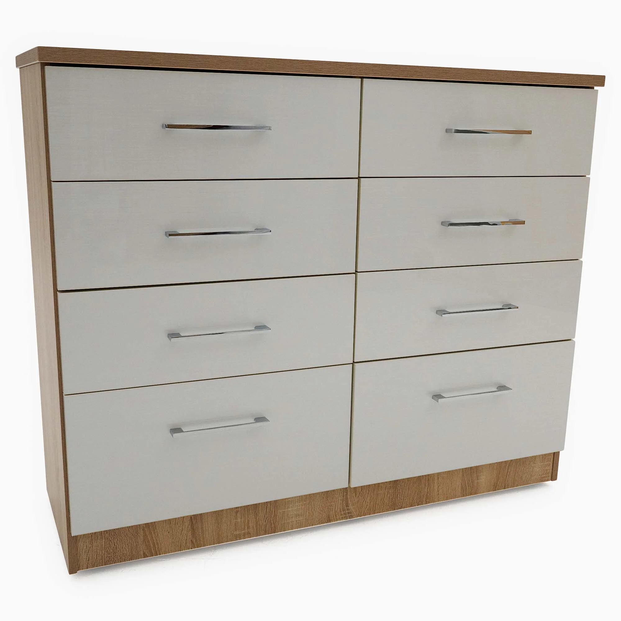 Catania Gloss 8 Drawer Twin Cabinet - 8 Drawer Twin Chest - Image 7