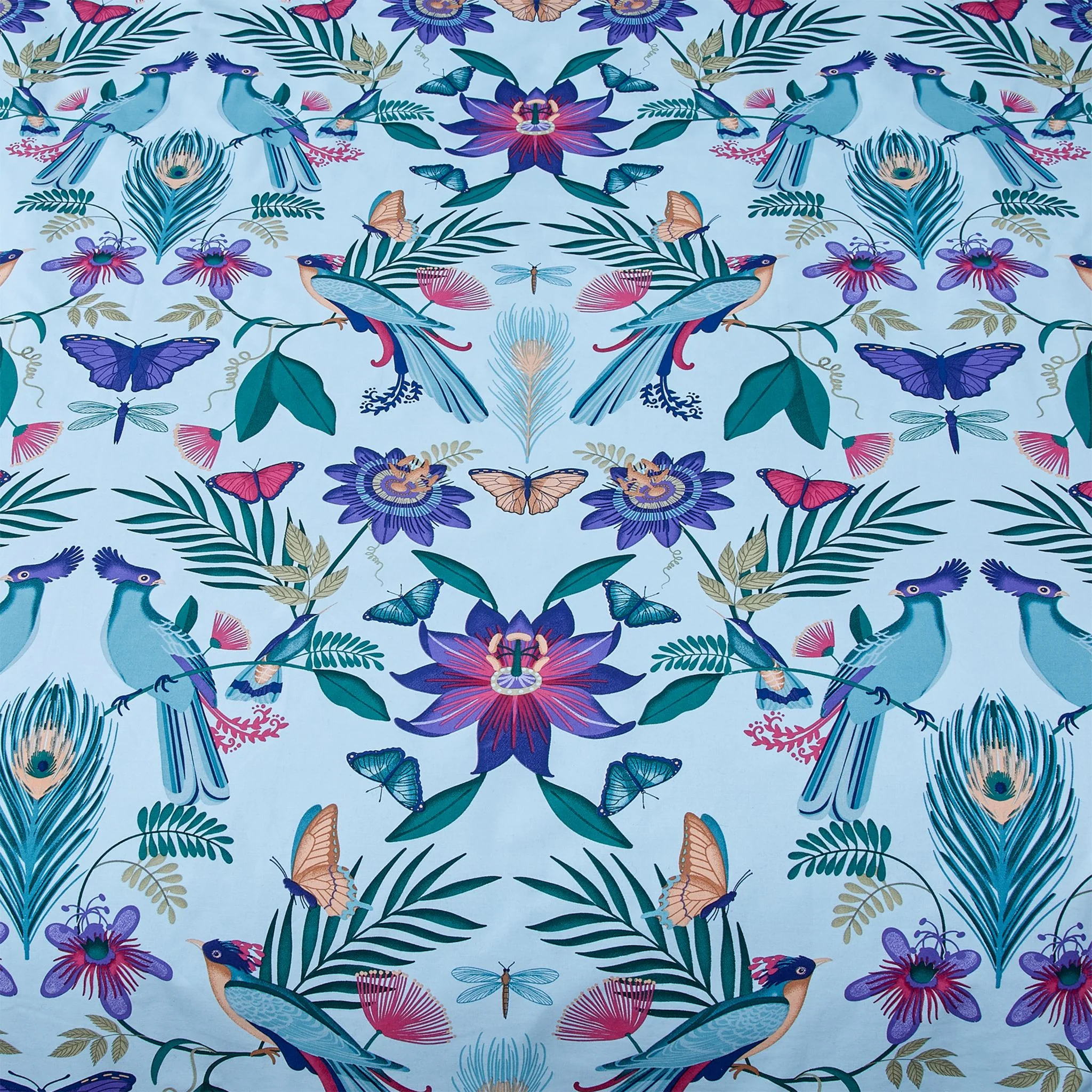 Catherine Lansfield Mya Tropical Birds Duvet Set - Mya Tropical Birds Double Duvet Set Duck Egg - Image 3