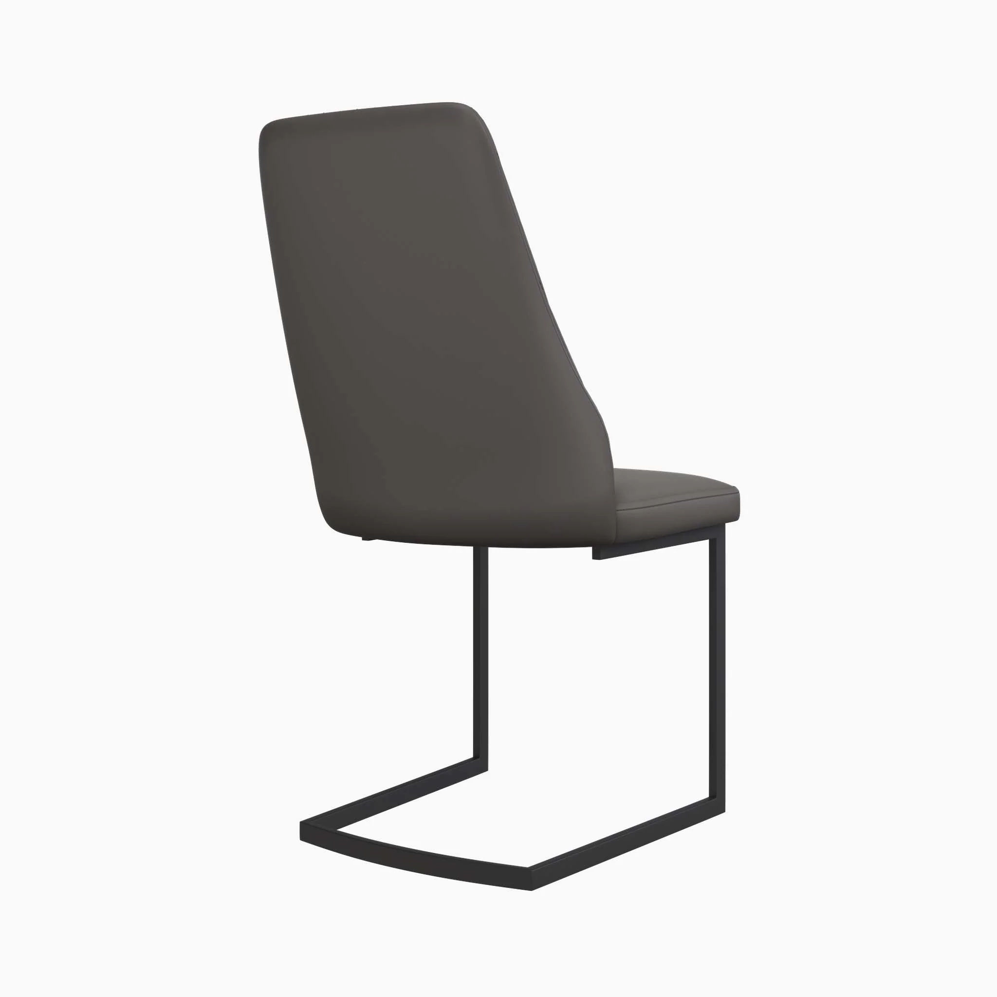 Celestia Dining Chair Dark Grey - Dining Chair Dark Grey Leather Look - Image 4