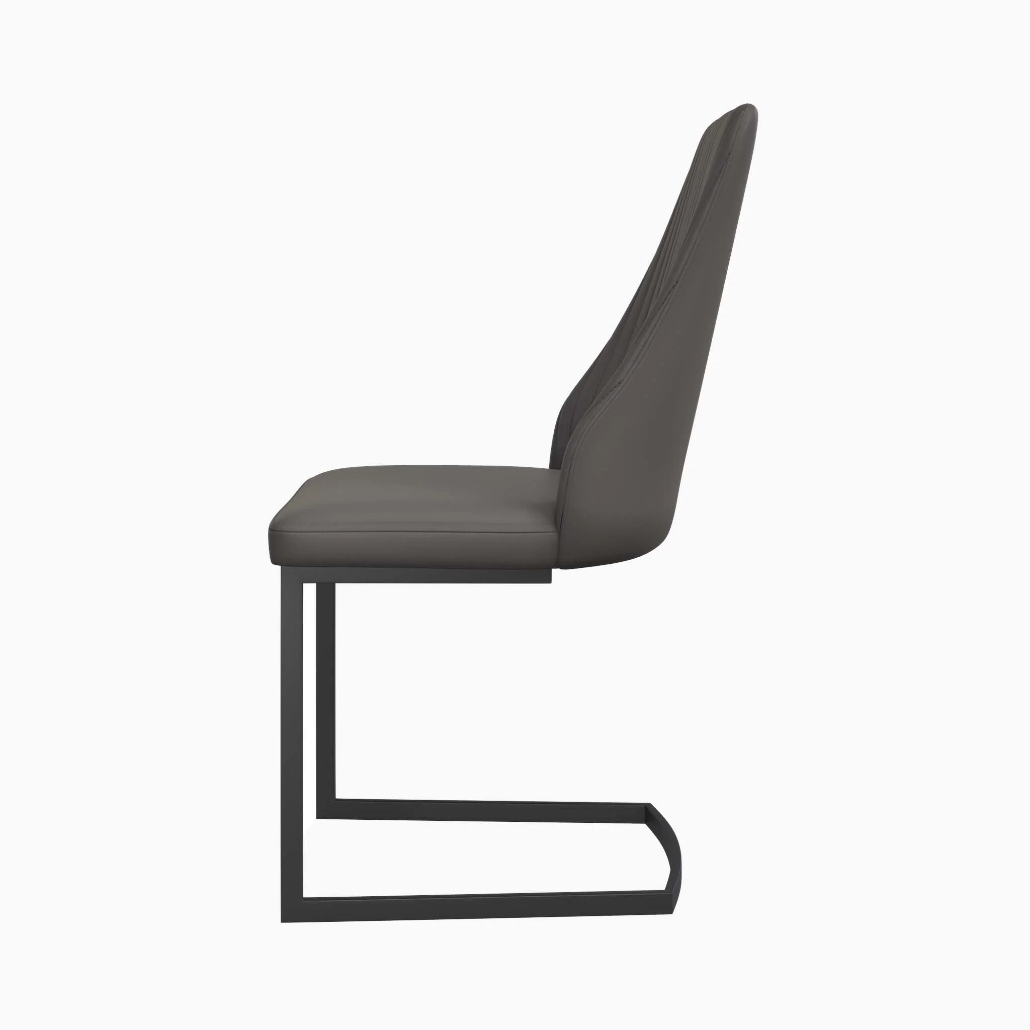 Celestia Dining Chair Dark Grey - Dining Chair Dark Grey Leather Look - Image 3