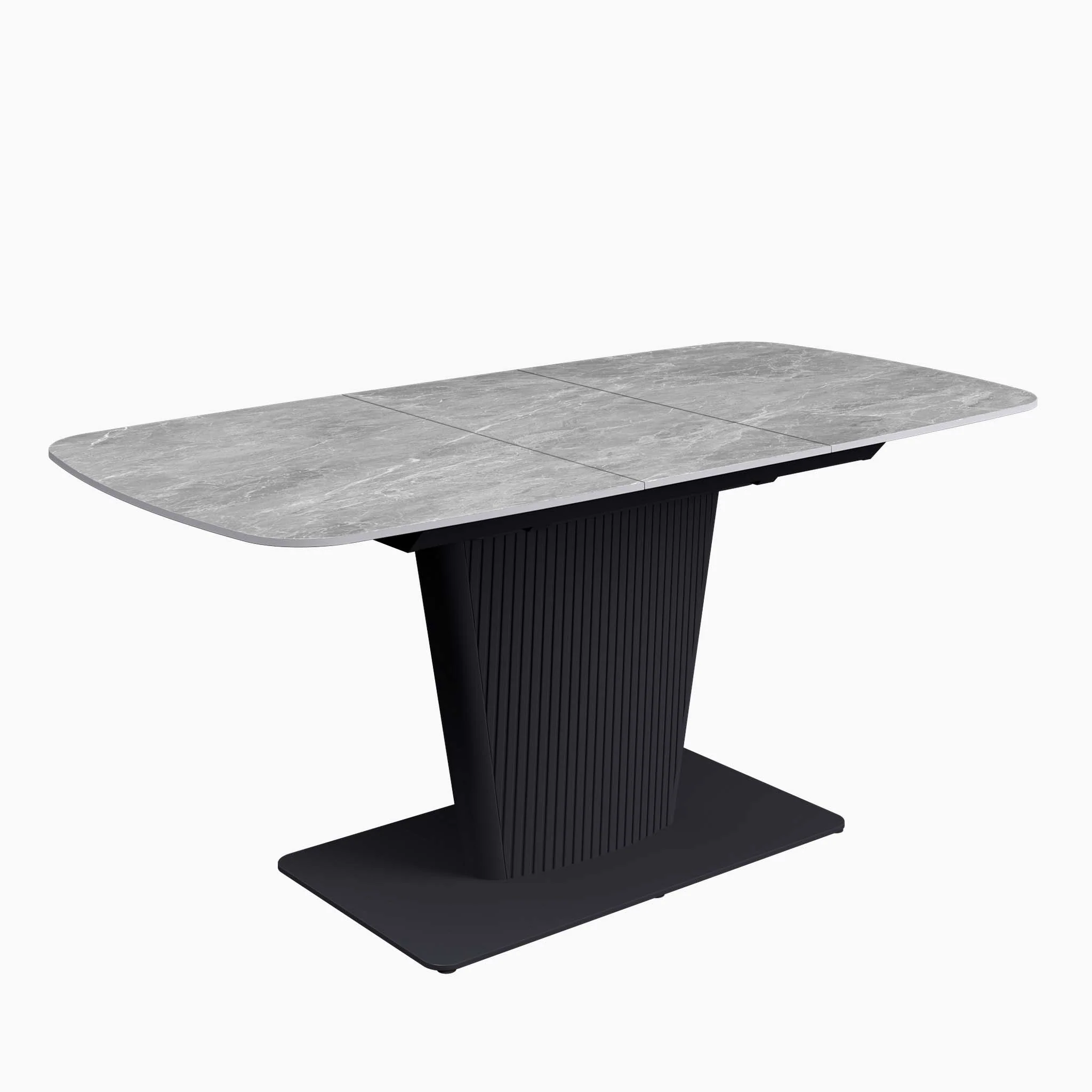 Celestia Small Grey Extending Dining Table & 4 Dining Chairs Set - Image 3
