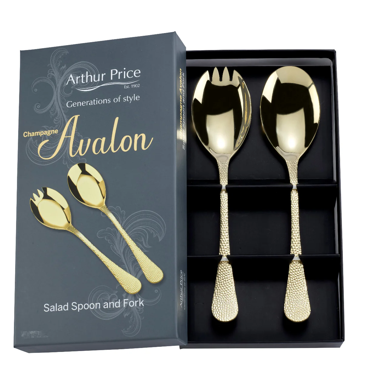 Champagne Avalon Pair Of Salad Servers - Champagne Avalon Pair Of Salad Servers