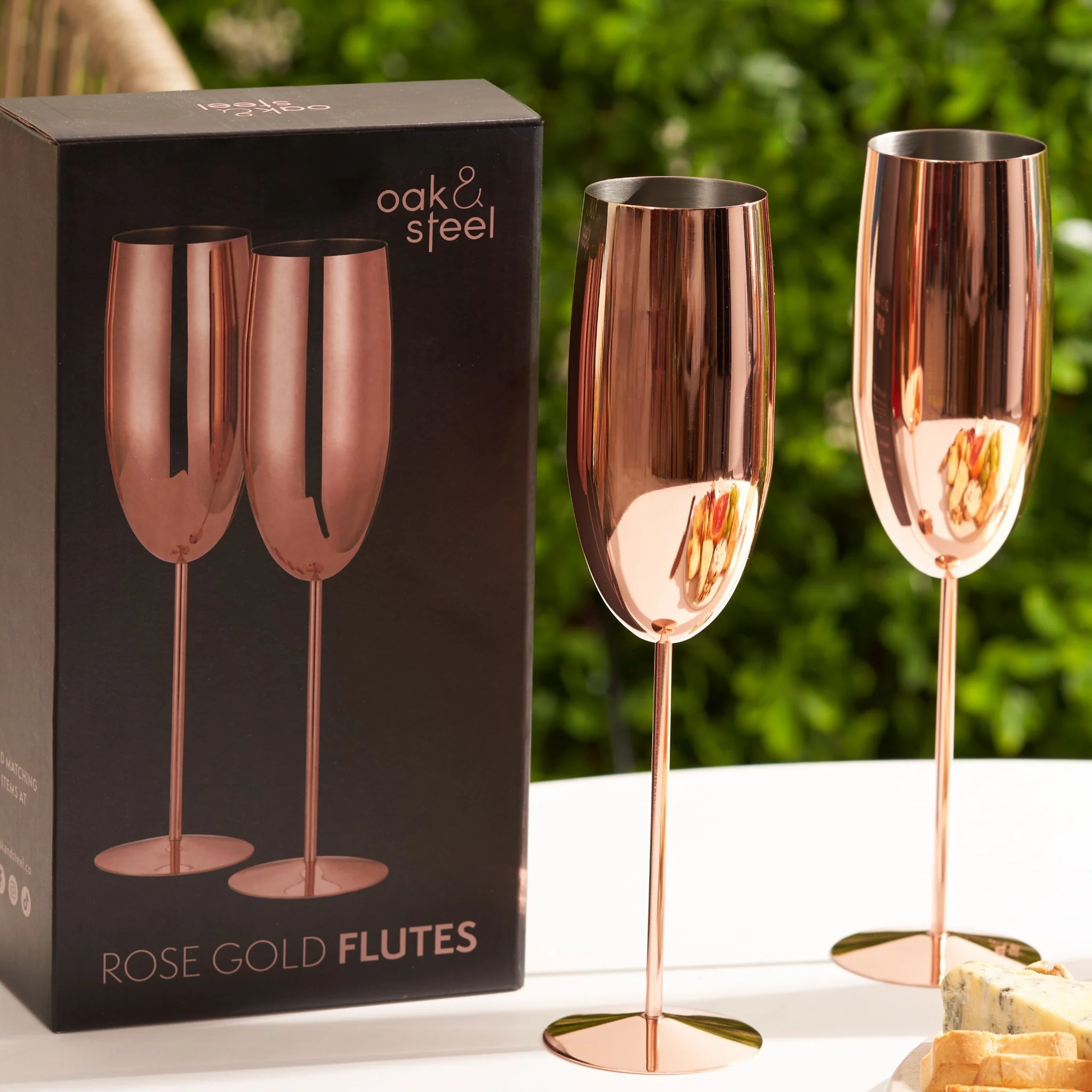Pink Champagne Flutes 2 Pack - Champagne Flutes Rose Gold 2 Pack