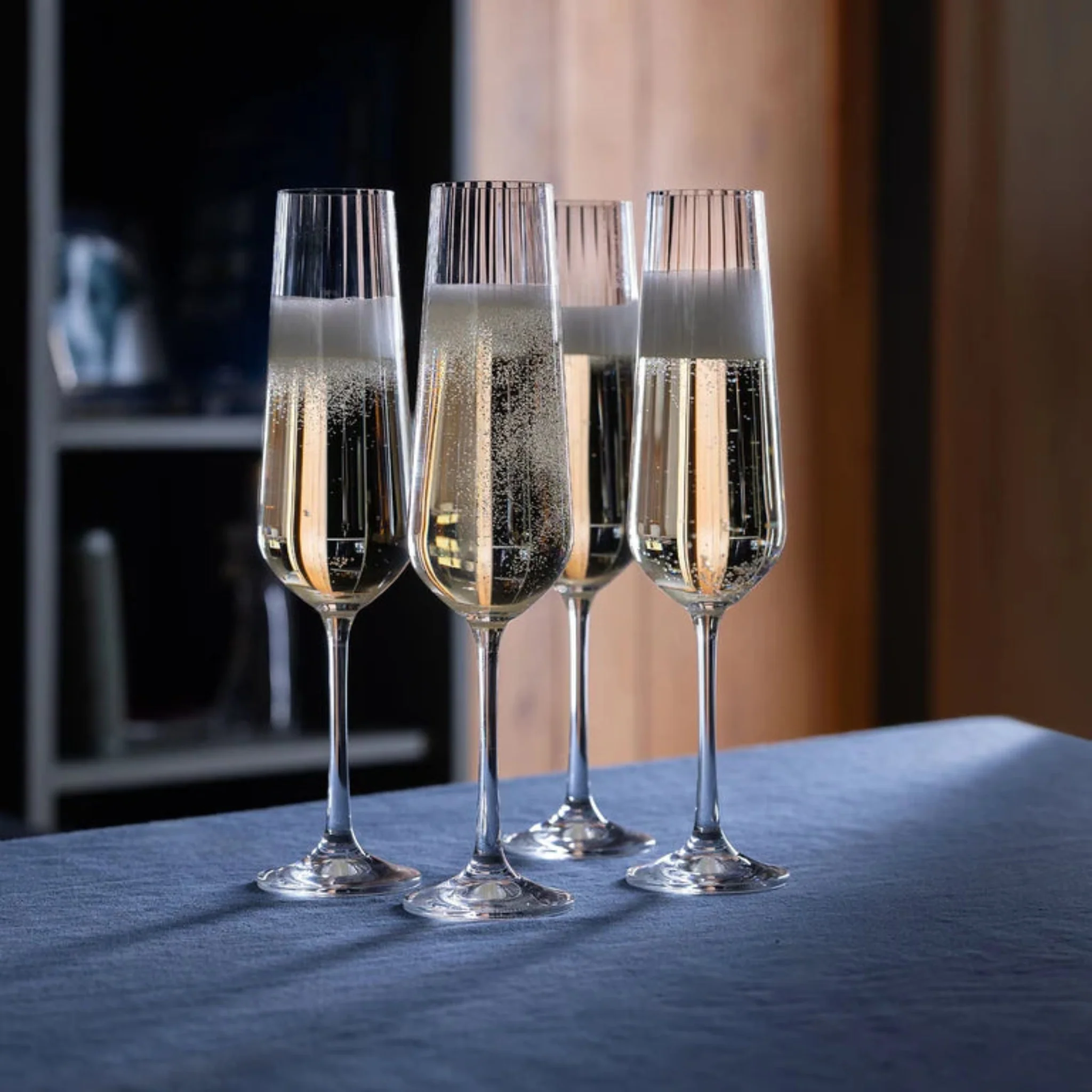 Cheers! Optic Pack Of 4 Champagne Flute Glasses - DISC Cheers! Optic Champagne Flute 4Pk