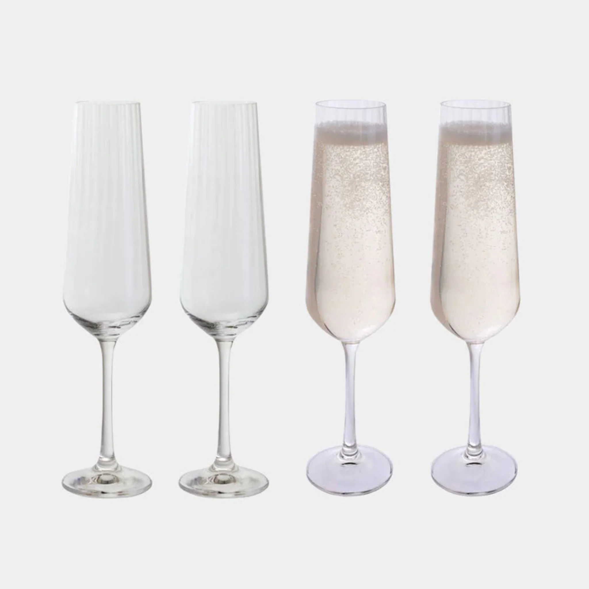 Cheers! Optic Pack Of 4 Champagne Flute Glasses - DISC Cheers! Optic Champagne Flute 4Pk - Image 2