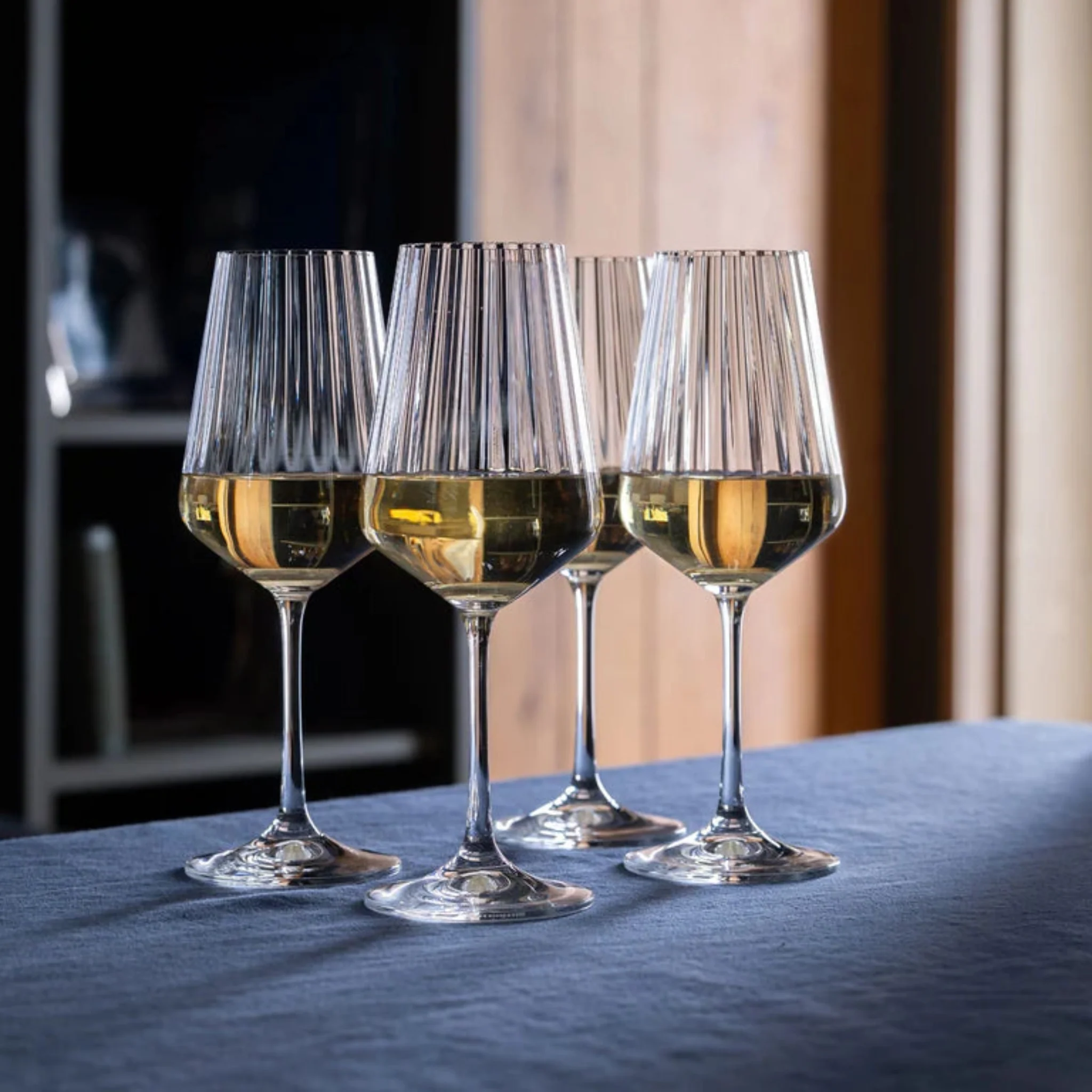 DISC Cheers! Optic White Wine Glass 4Pk