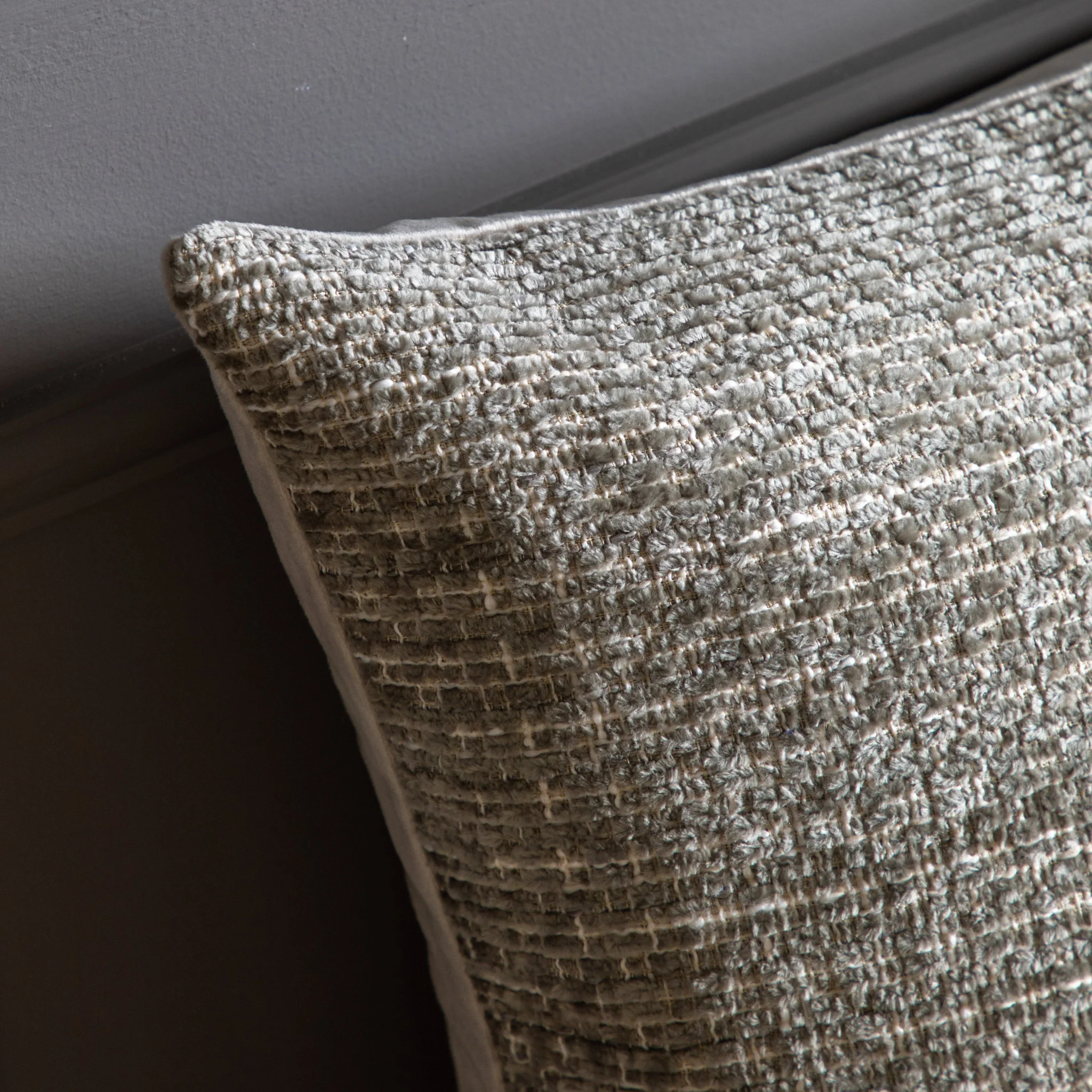 Chenille Brown Cushion - Chenille Cushion Taupe 55CM - Image 3