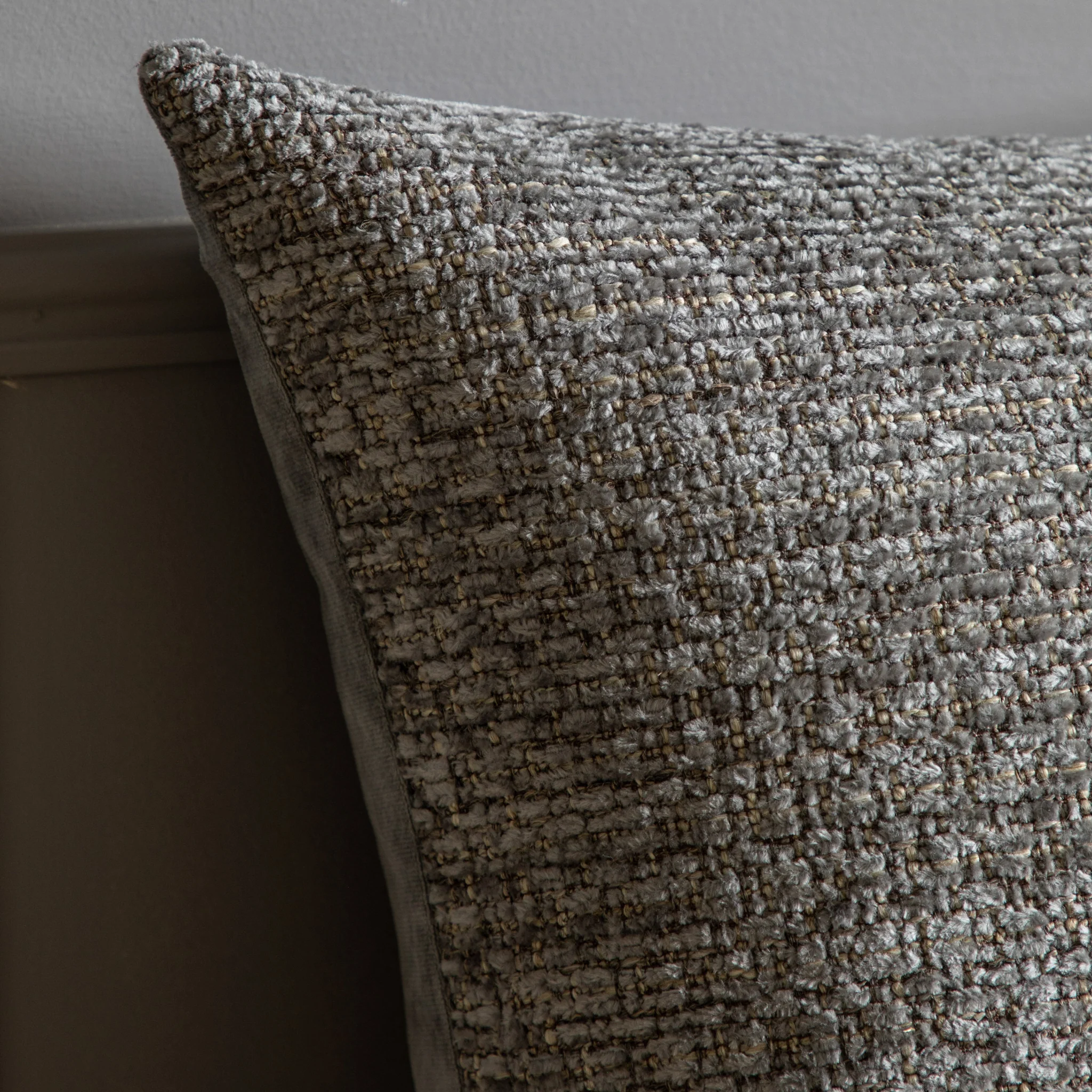 Chenille Grey Cushion - Chenille Cushion Grey 55CM - Image 3